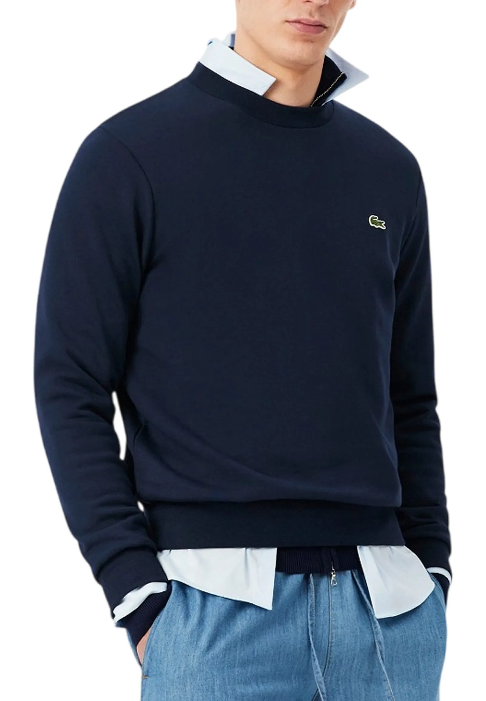 Lacoste Felpa Tessuto Felpato Classic Fit Blu Sh9801 193098