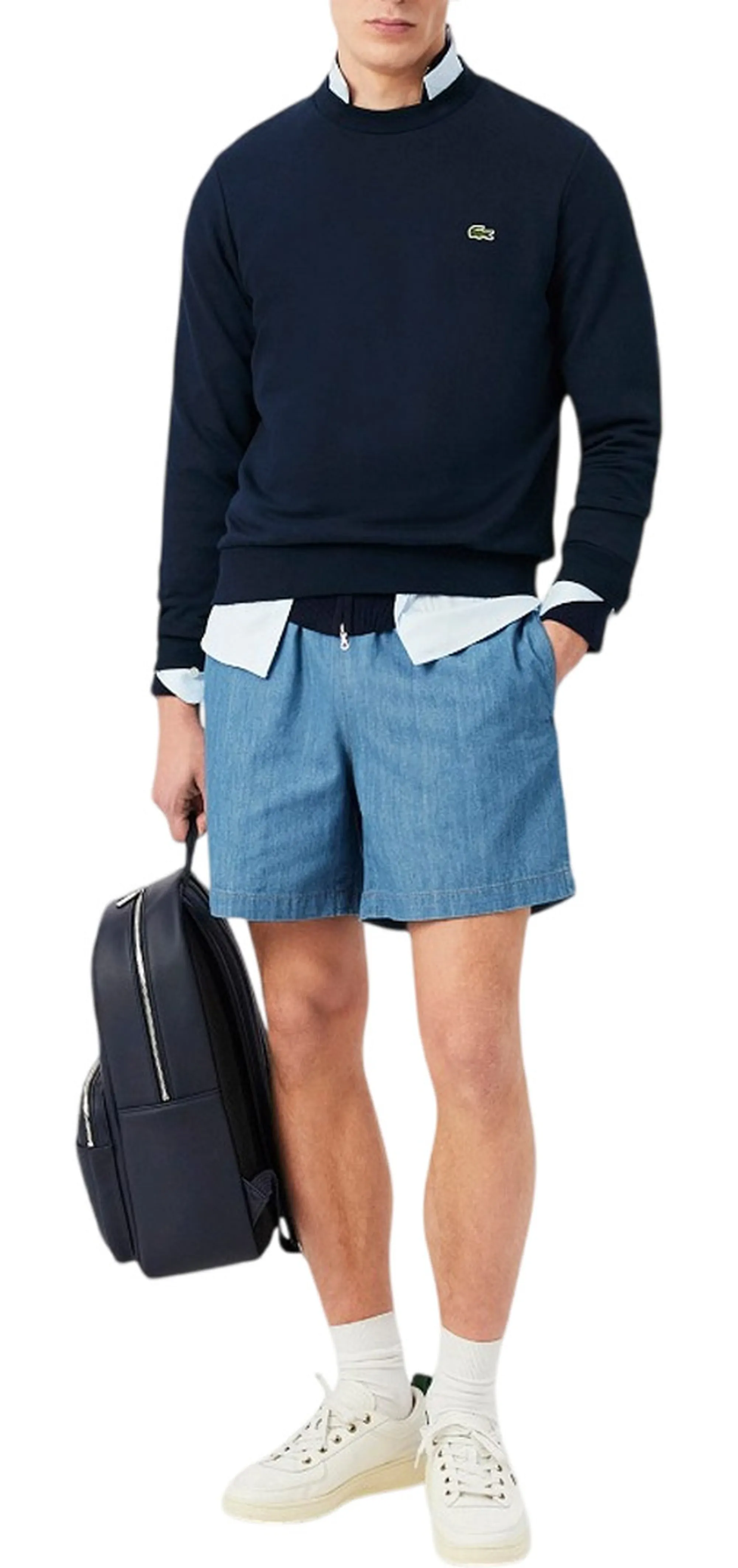 Lacoste Felpa Tessuto Felpato Classic Fit Blu Sh9801 193104