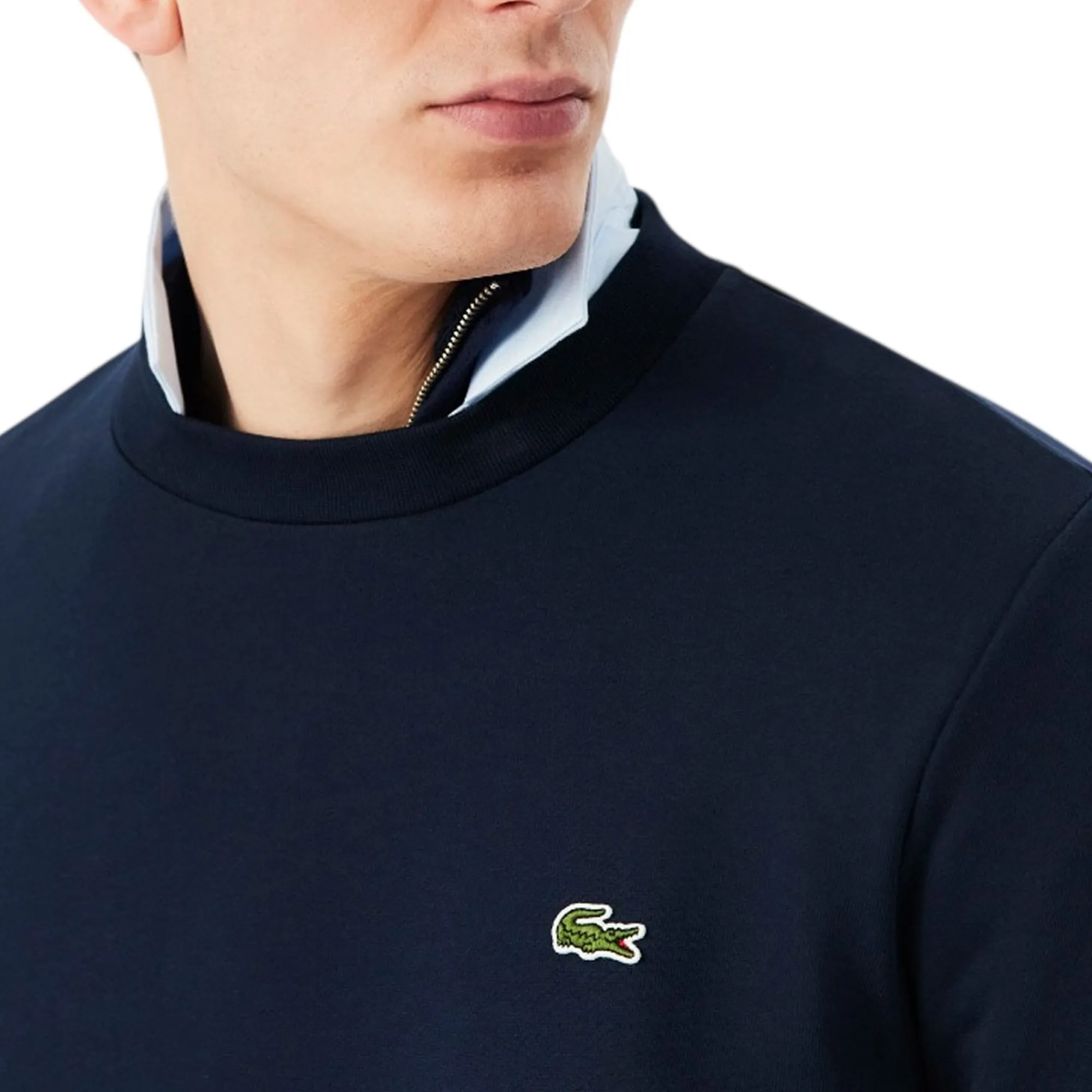 Lacoste Felpa Tessuto Felpato Classic Fit Blu Sh9801 193105