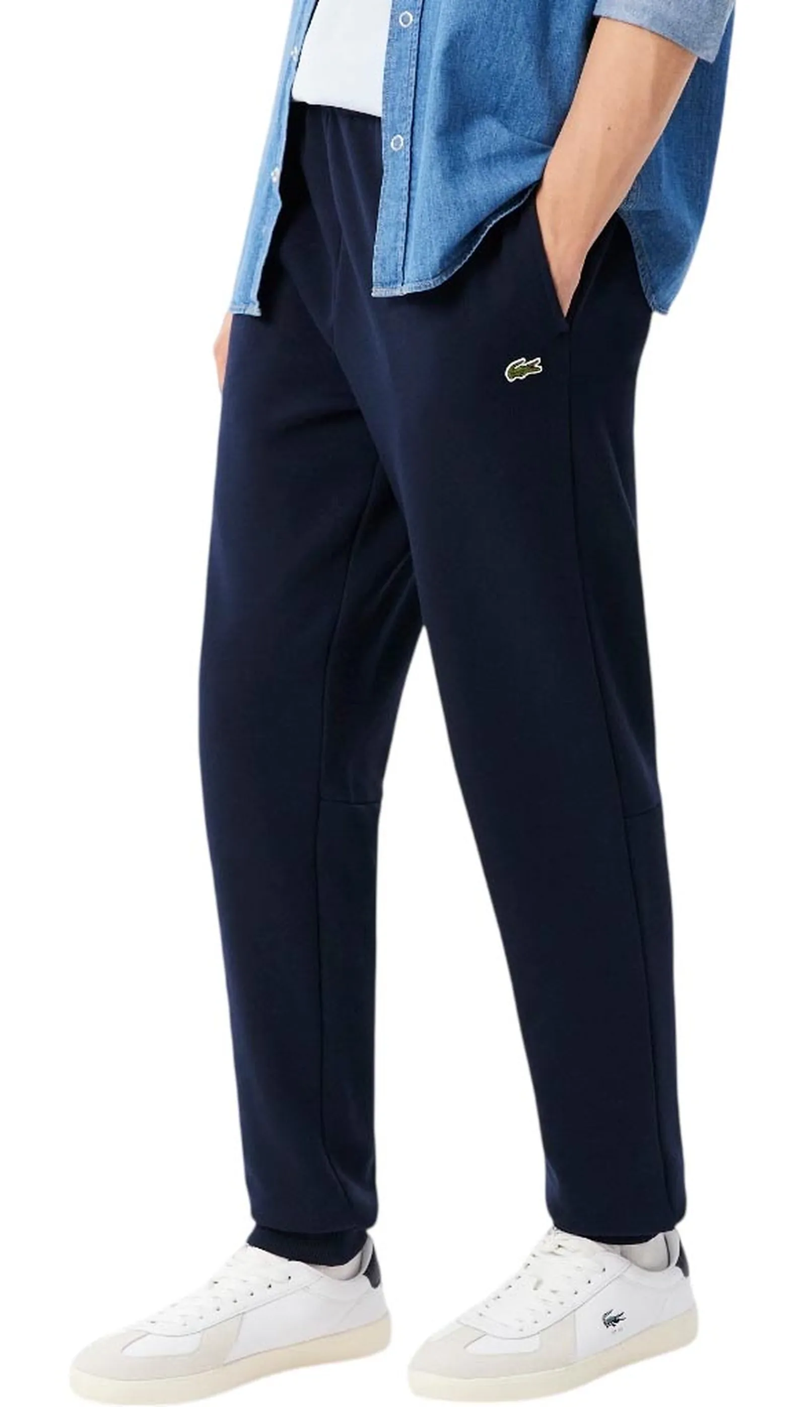 Lacoste Pantalone In Tessuto Felpato Blu Xh8869 187736