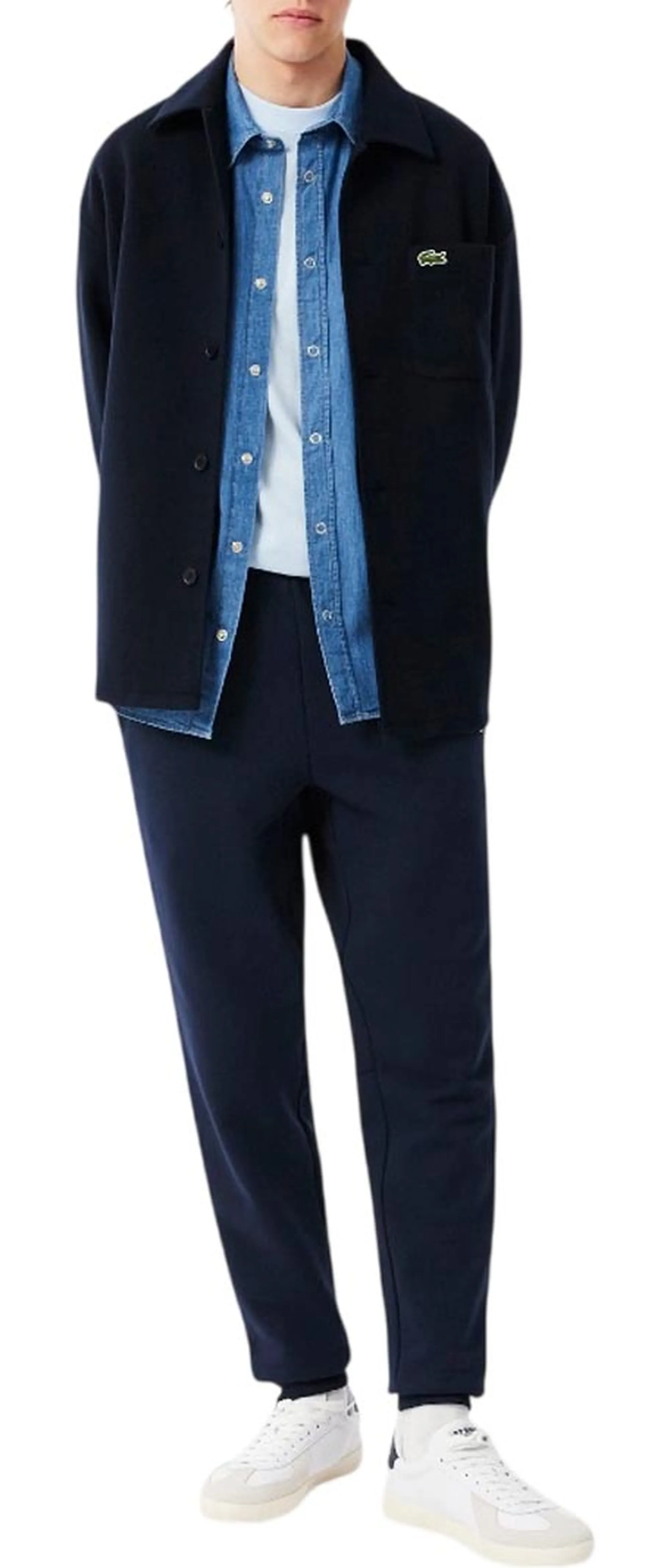 Lacoste Pantalone In Tessuto Felpato Blu Xh8869 187739