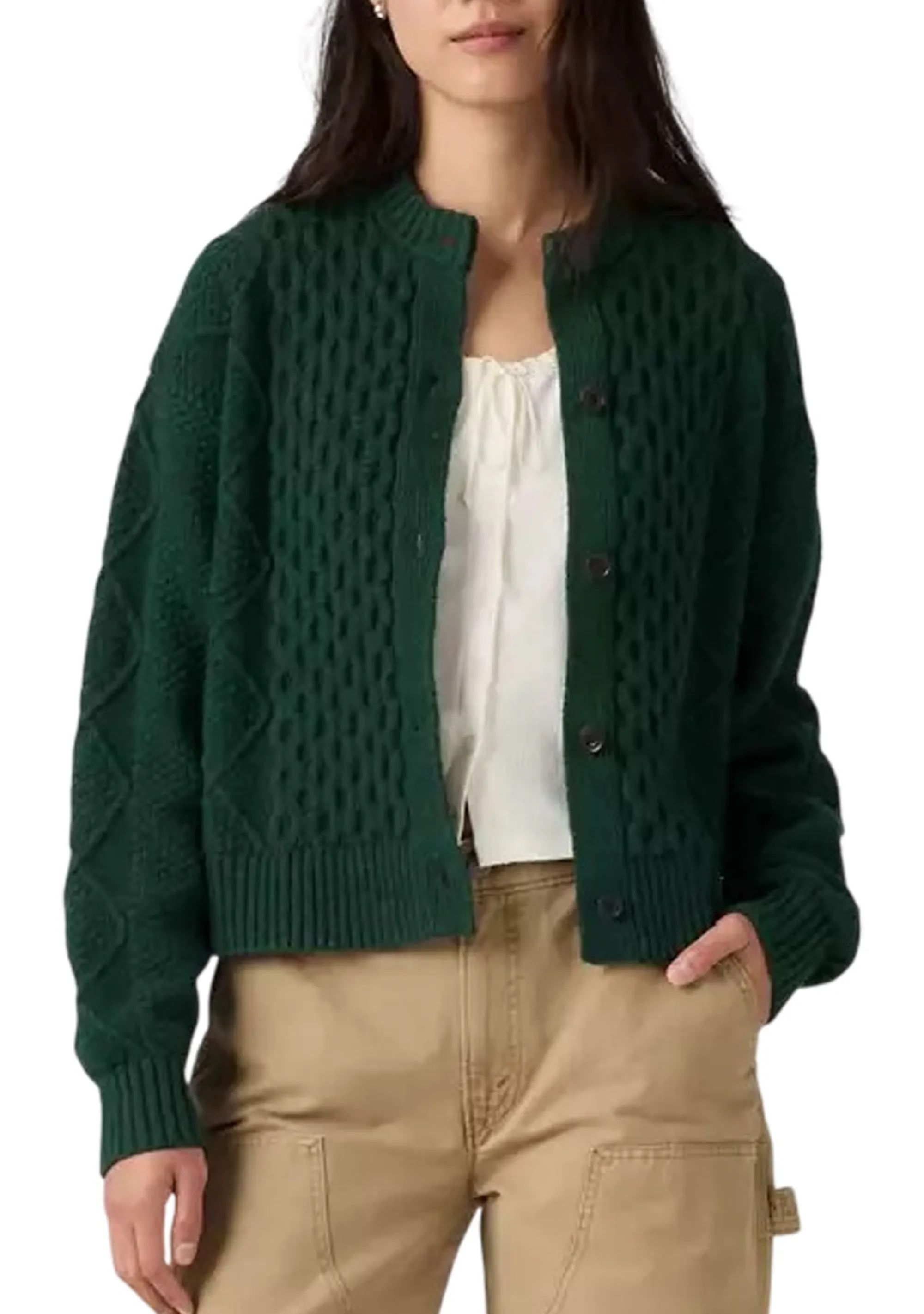 Levi'S B'Cardigan In Wool Blend ' Green 007Vg0011 188841