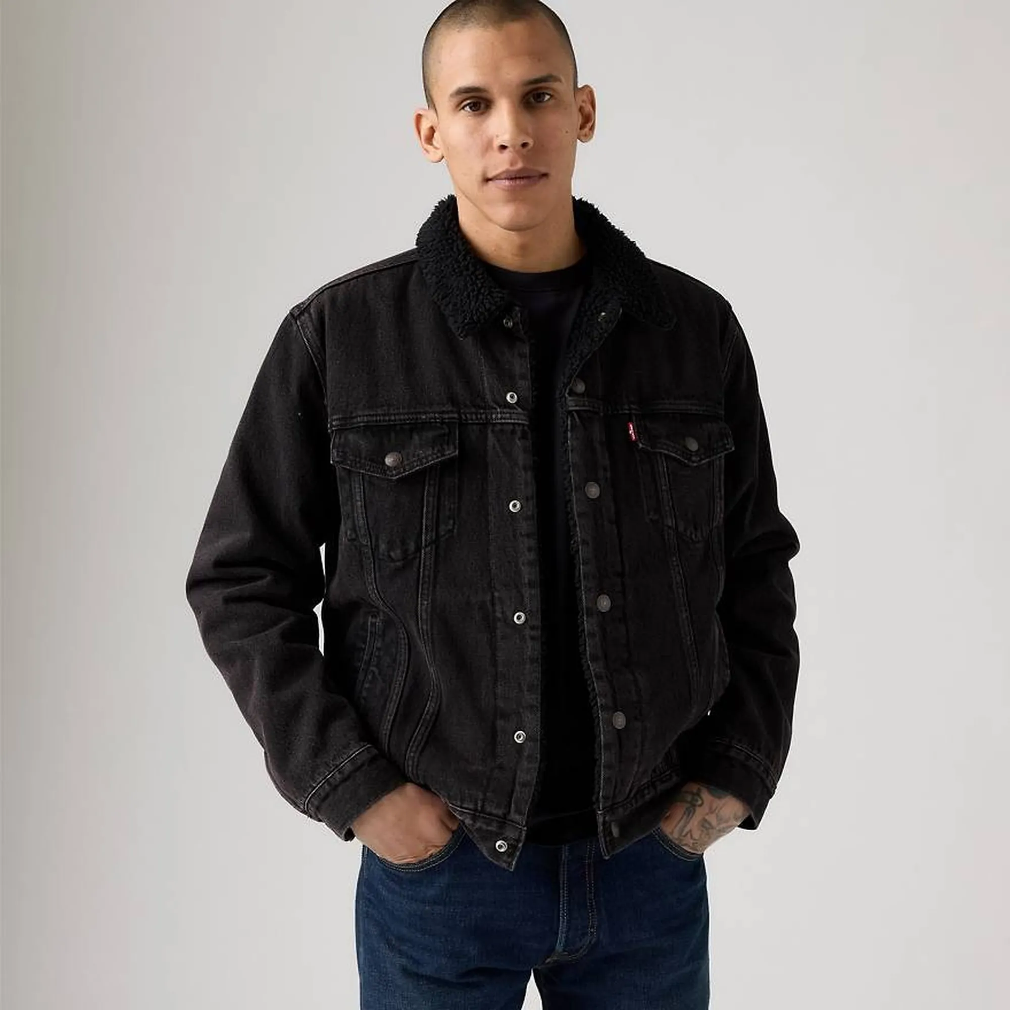 Levi'S Giubbino Sherpa Trucker Type 3 Nero 163650291 154651