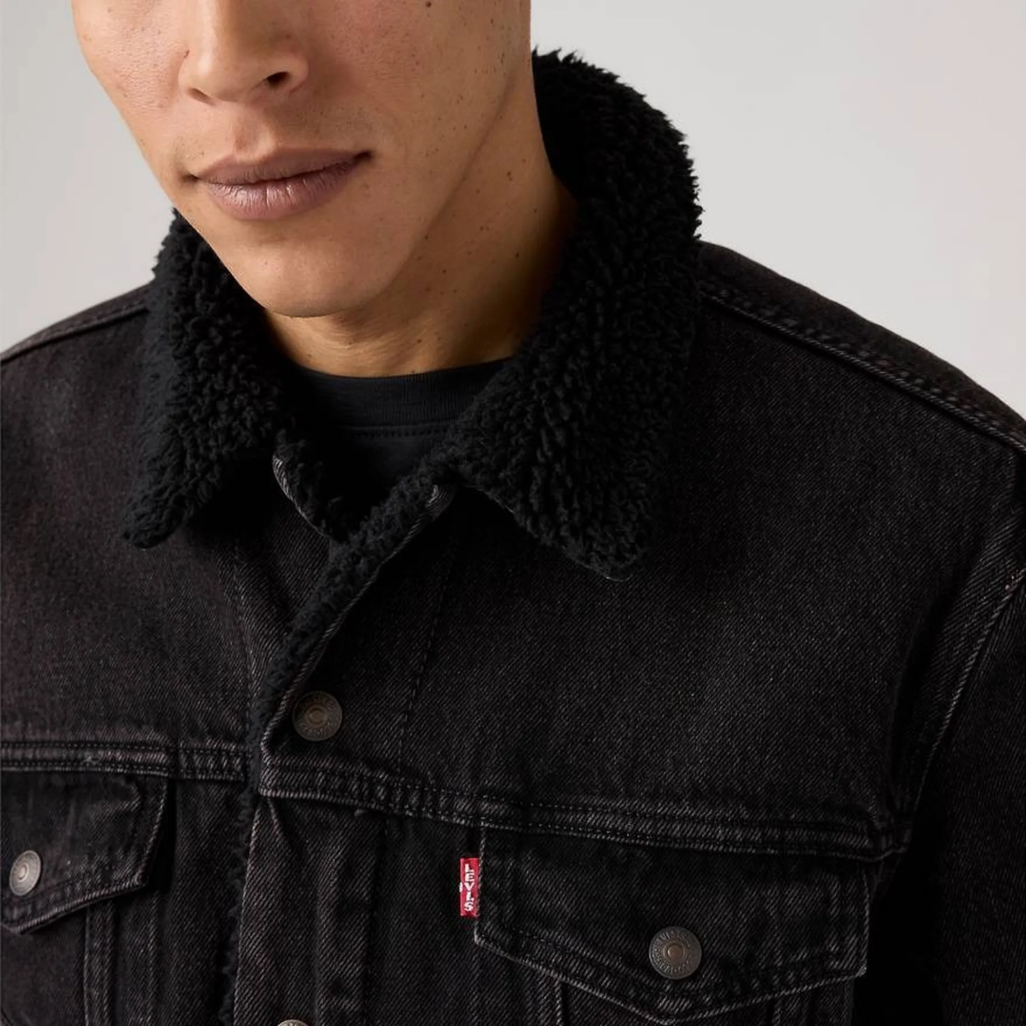 Levi'S Giubbino Sherpa Trucker Type 3 Nero 163650291 154652
