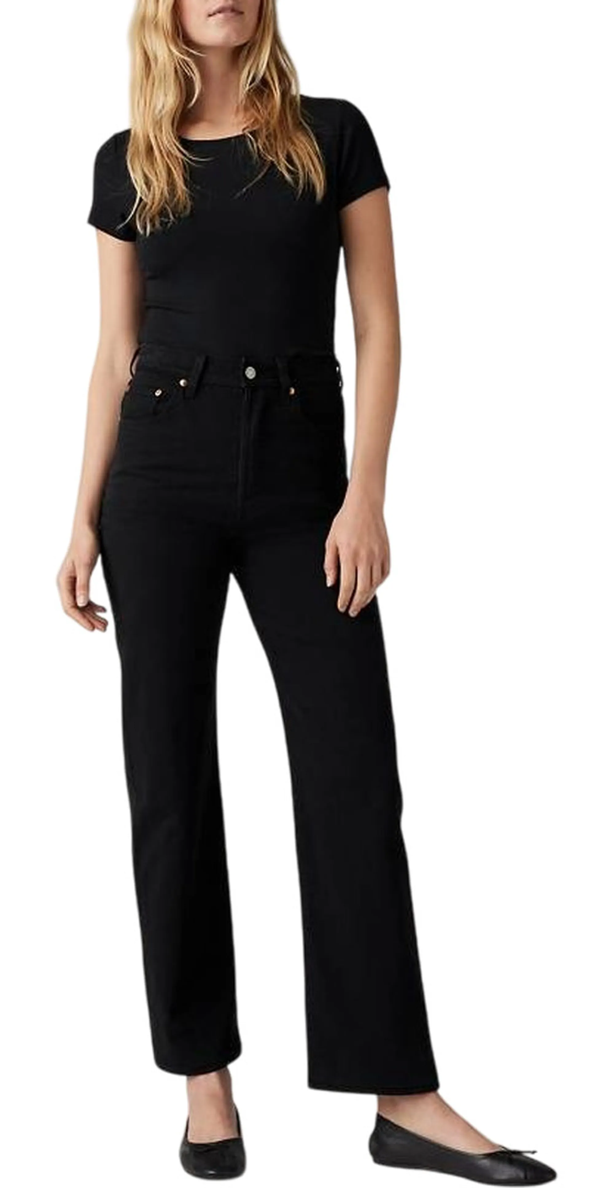 Levi'S B'Jeans Ribcage Straight' Black Denim 726930012 156157
