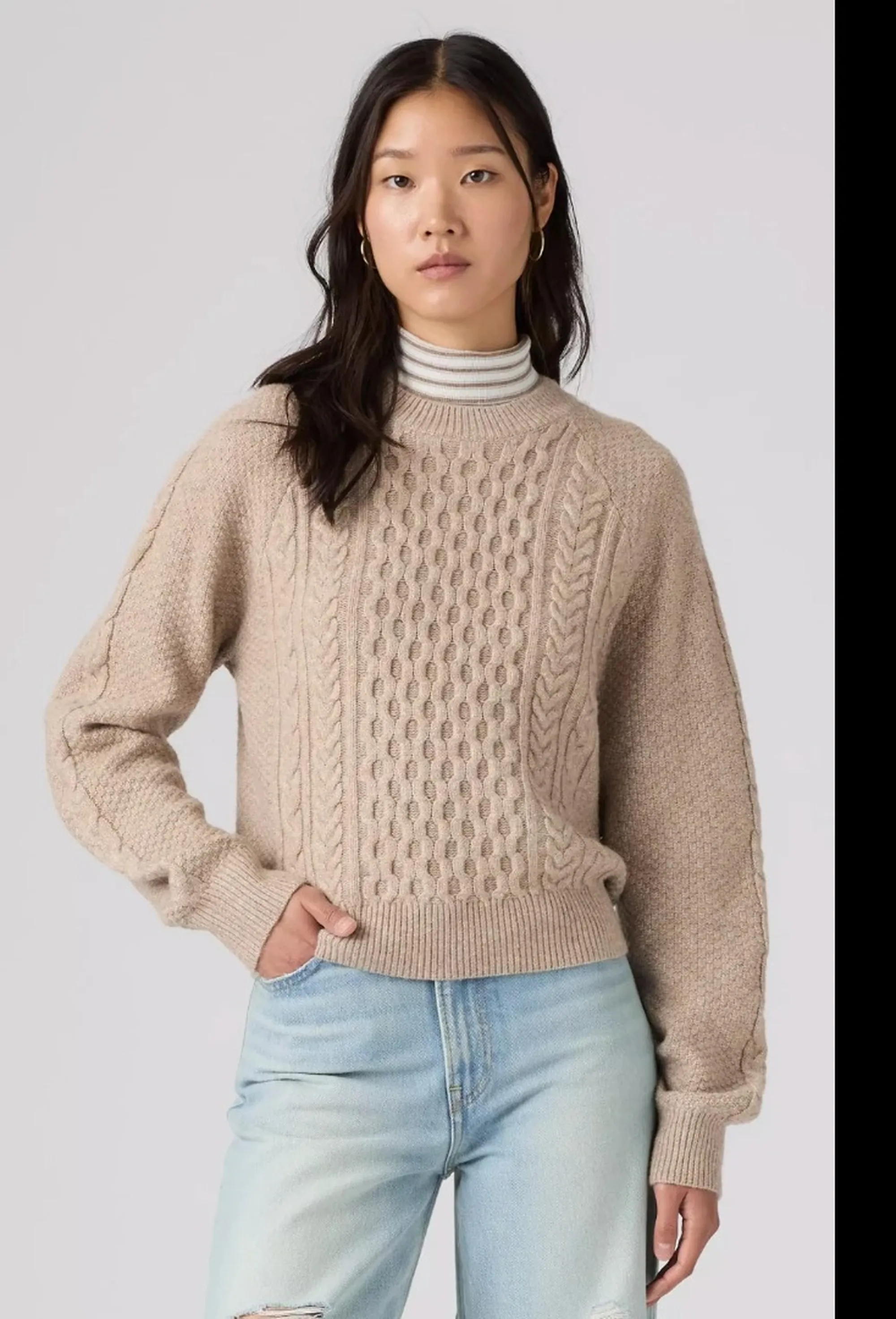 Levi'S Maglia Jolie Cable Beige 007V40002 195778