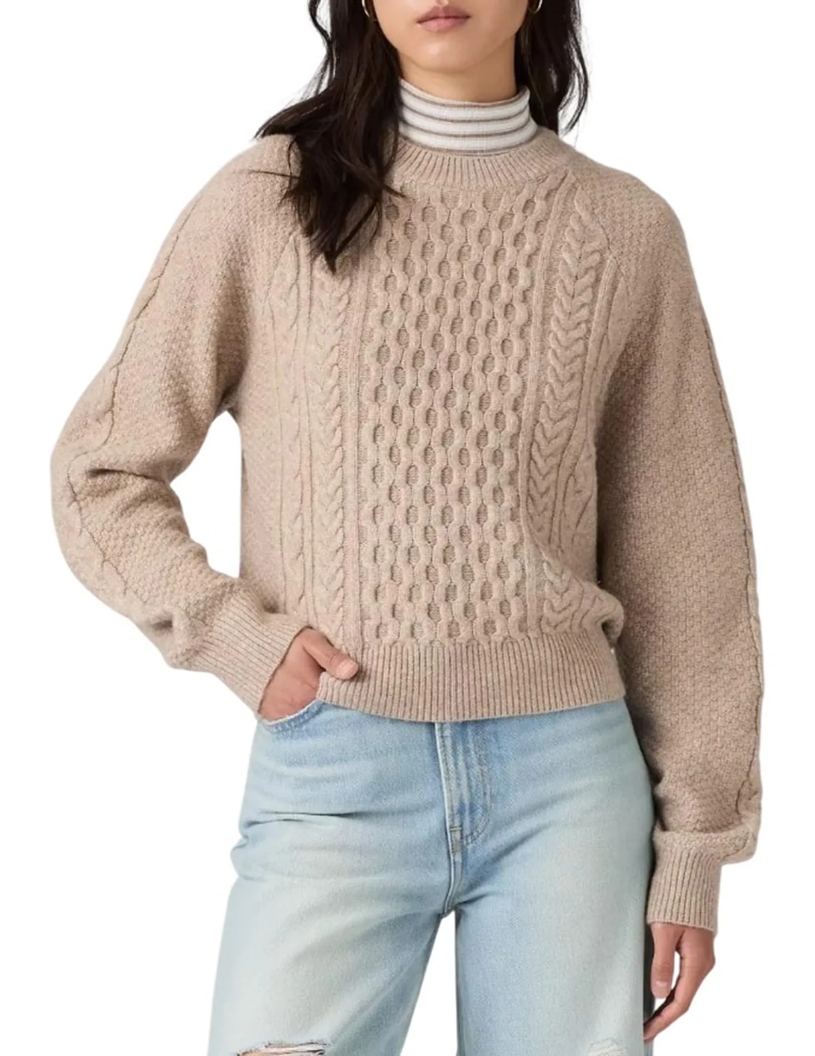 Levi'S Maglia Jolie Cable Beige 007V40002 196212