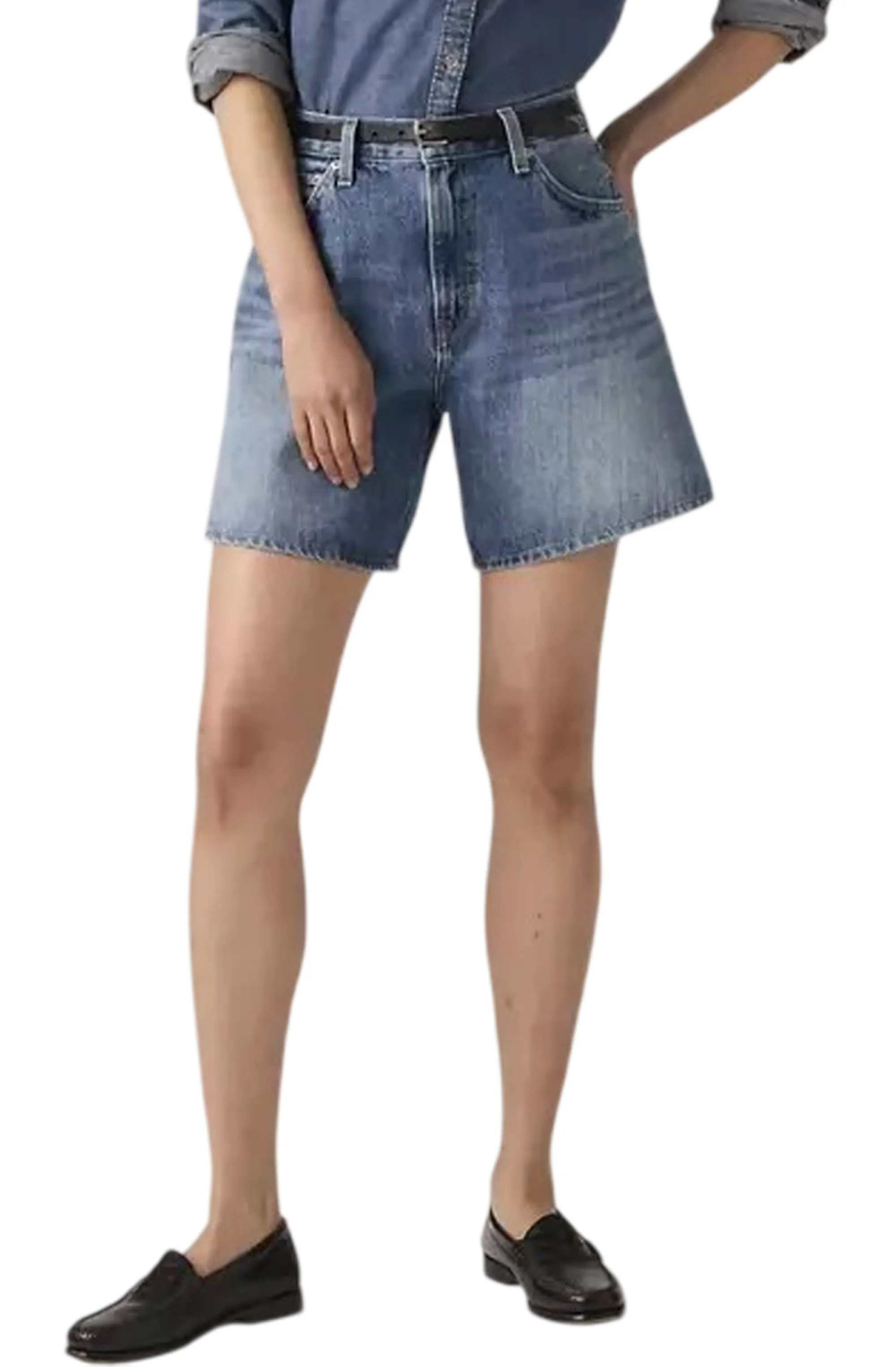 Levi'S B'Short Oversize A Vita Alta' Dark Denim A93110005 176434