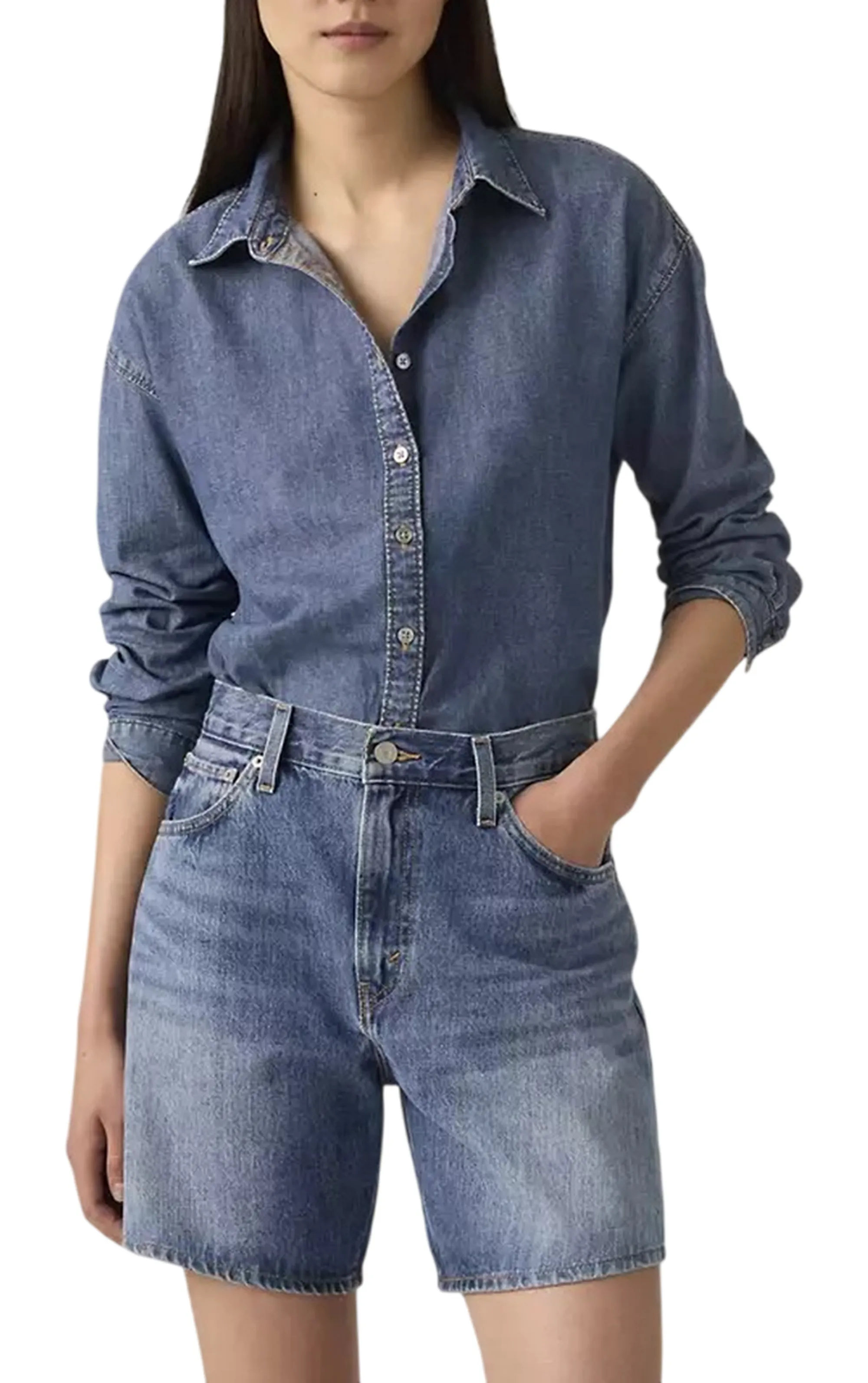 Levi'S B'Short Oversize A Vita Alta' Dark Denim A93110005 176437