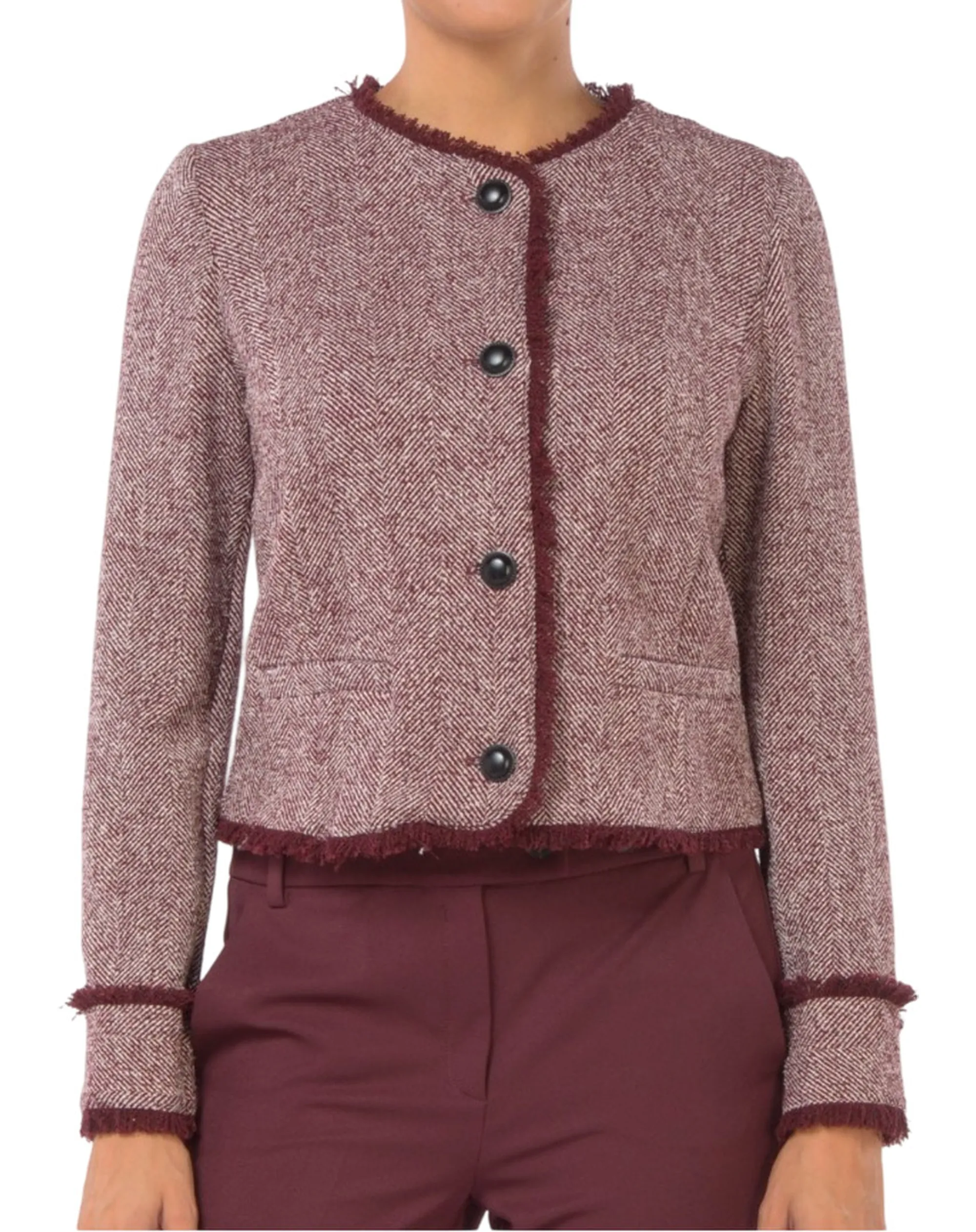 Linea Emme Marella Giacca Scacco Bordeaux 2525046071 166989