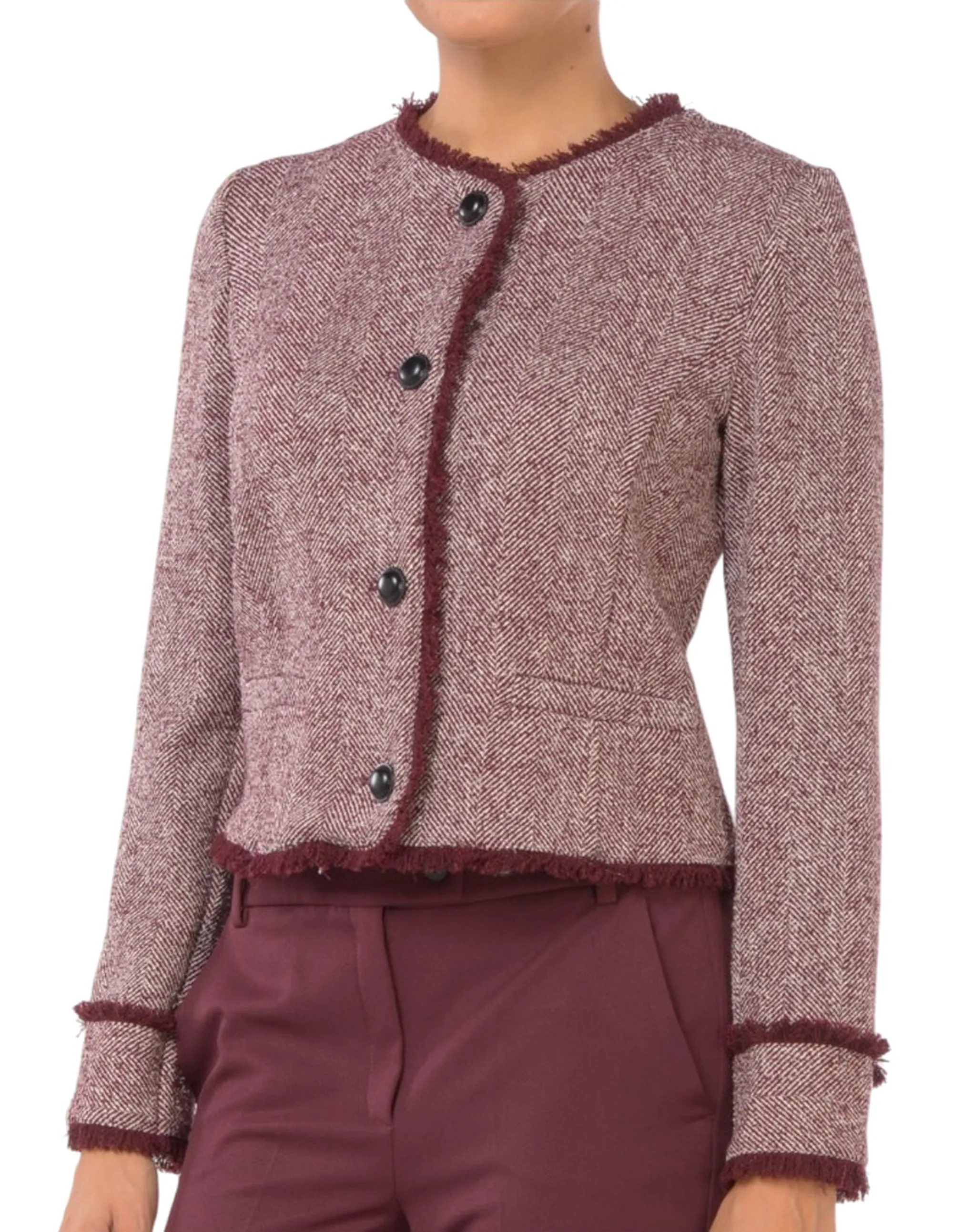 Linea Emme Marella Giacca Scacco Bordeaux 2525046071 166991