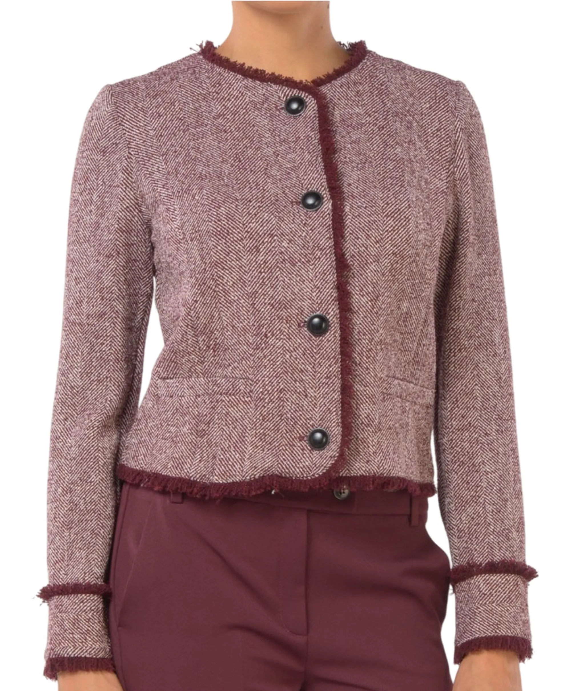 Linea Emme Marella Giacca Scacco Bordeaux 2525046071 166992