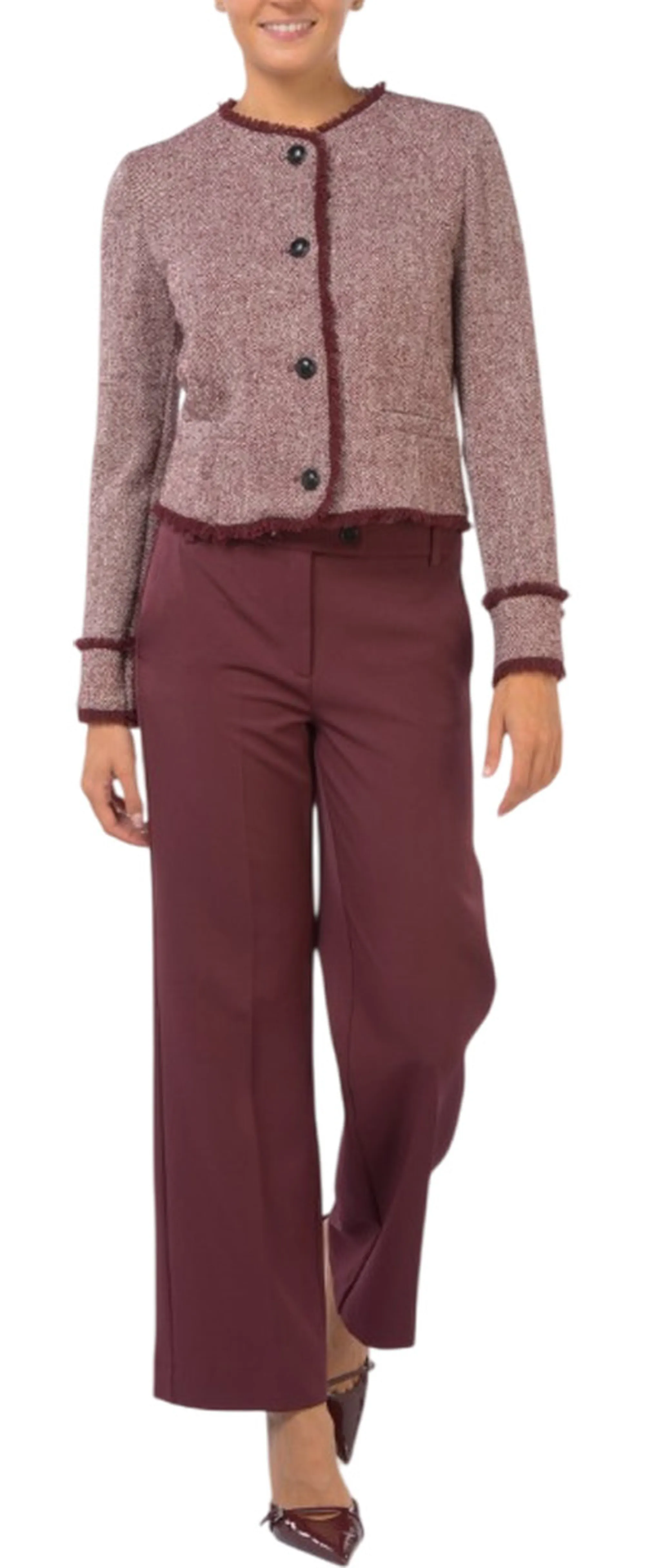 Linea Emme Marella Giacca Scacco Bordeaux 2525046071 166993