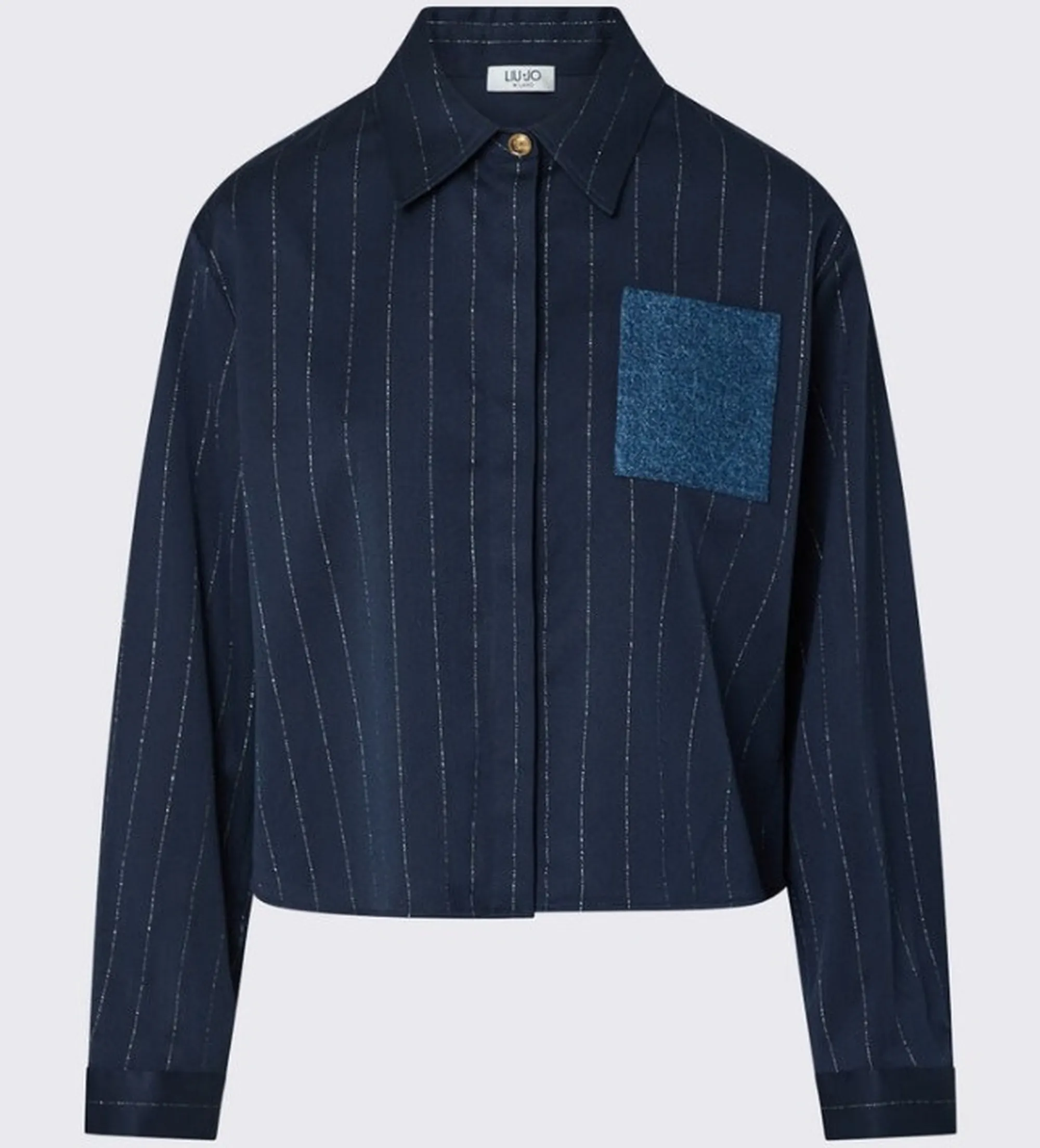 Liu Jo Jeans Camicia Gessata Con Tasca Blu Wf6240T731A 198648