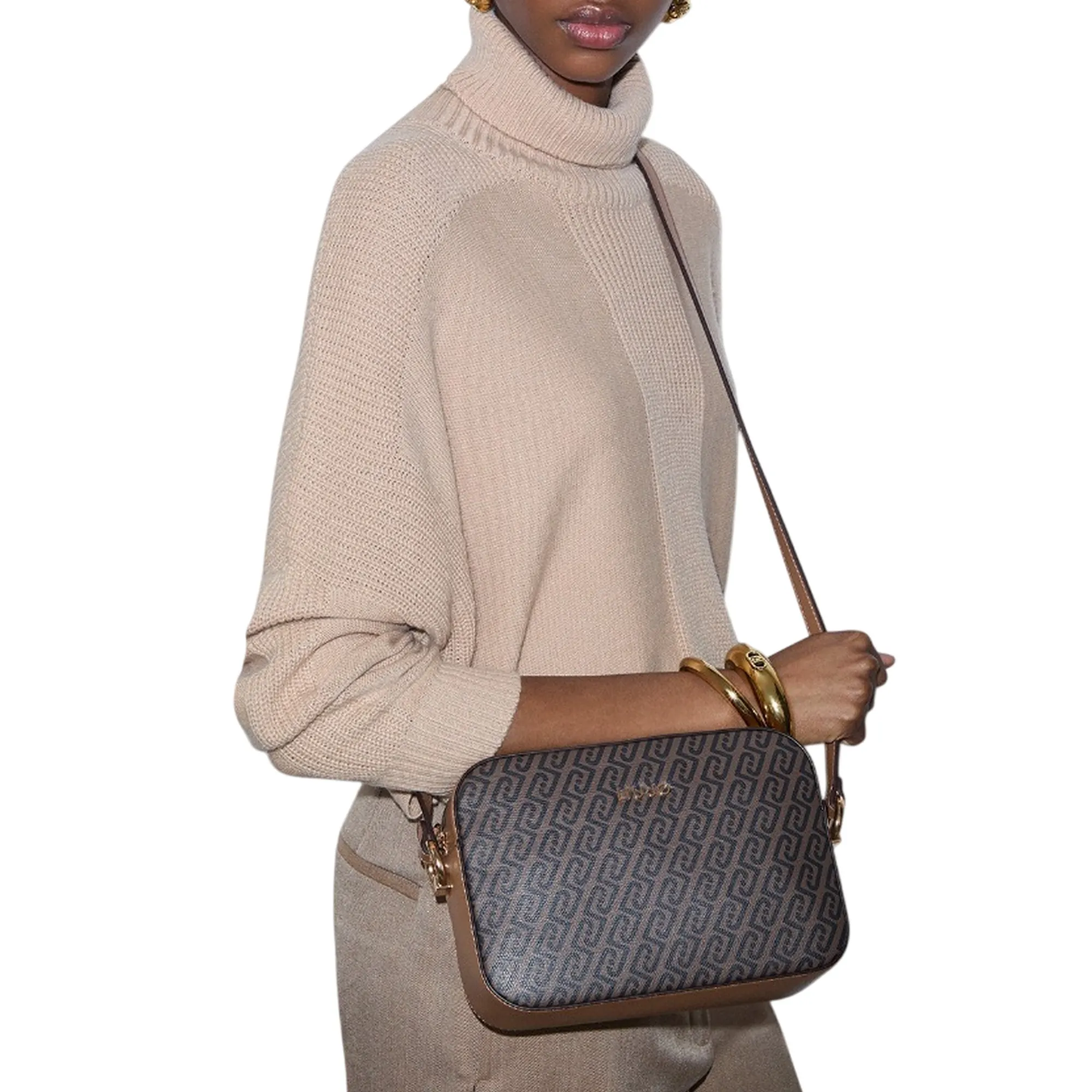Liujo Accessori Borsa A Tracolla Monogram Media Cuoio Af6211E1137 185723