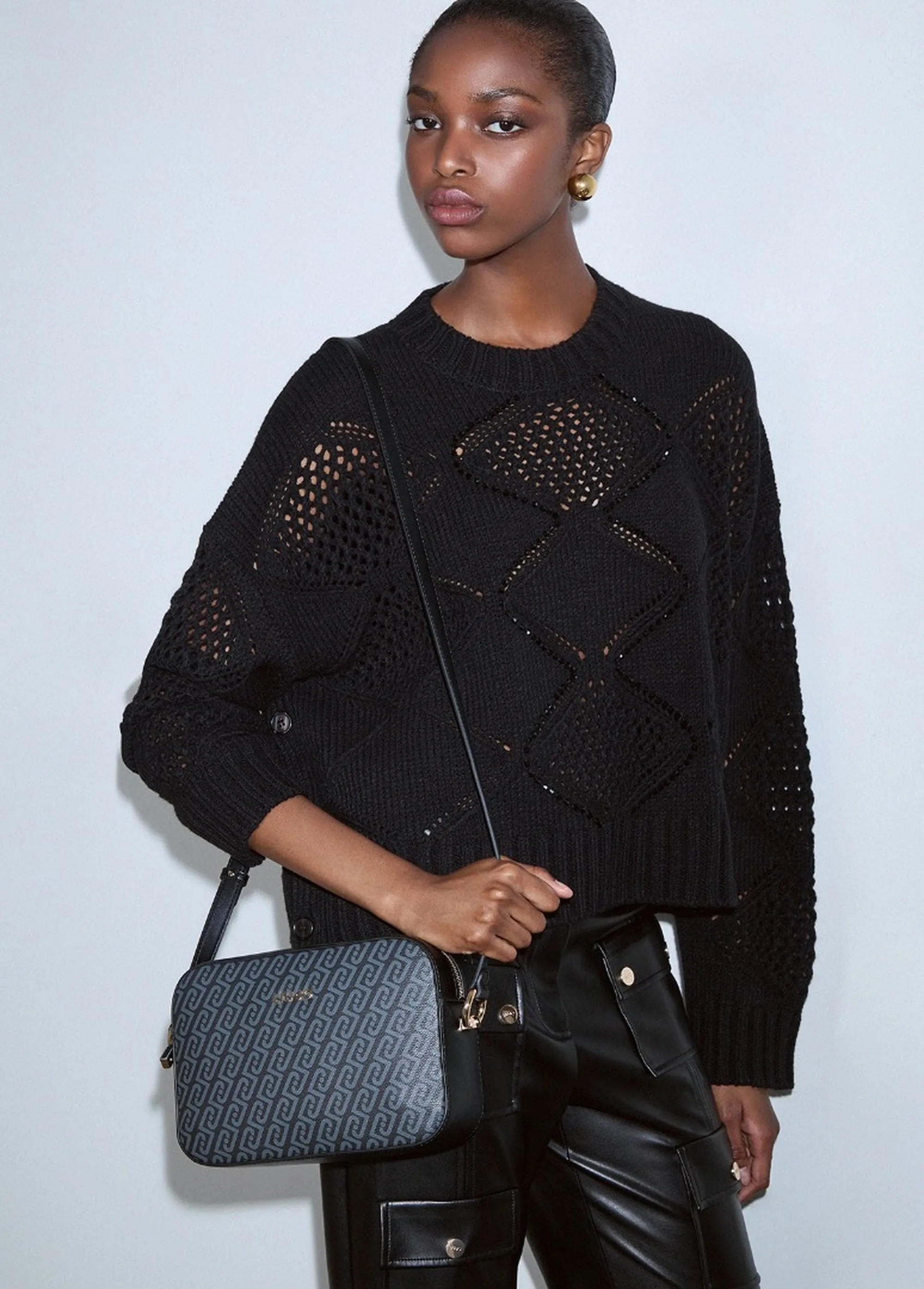 Liujo Accessori B'Medium Monogram Shoulder Bag' Black Af6211E1137 185442