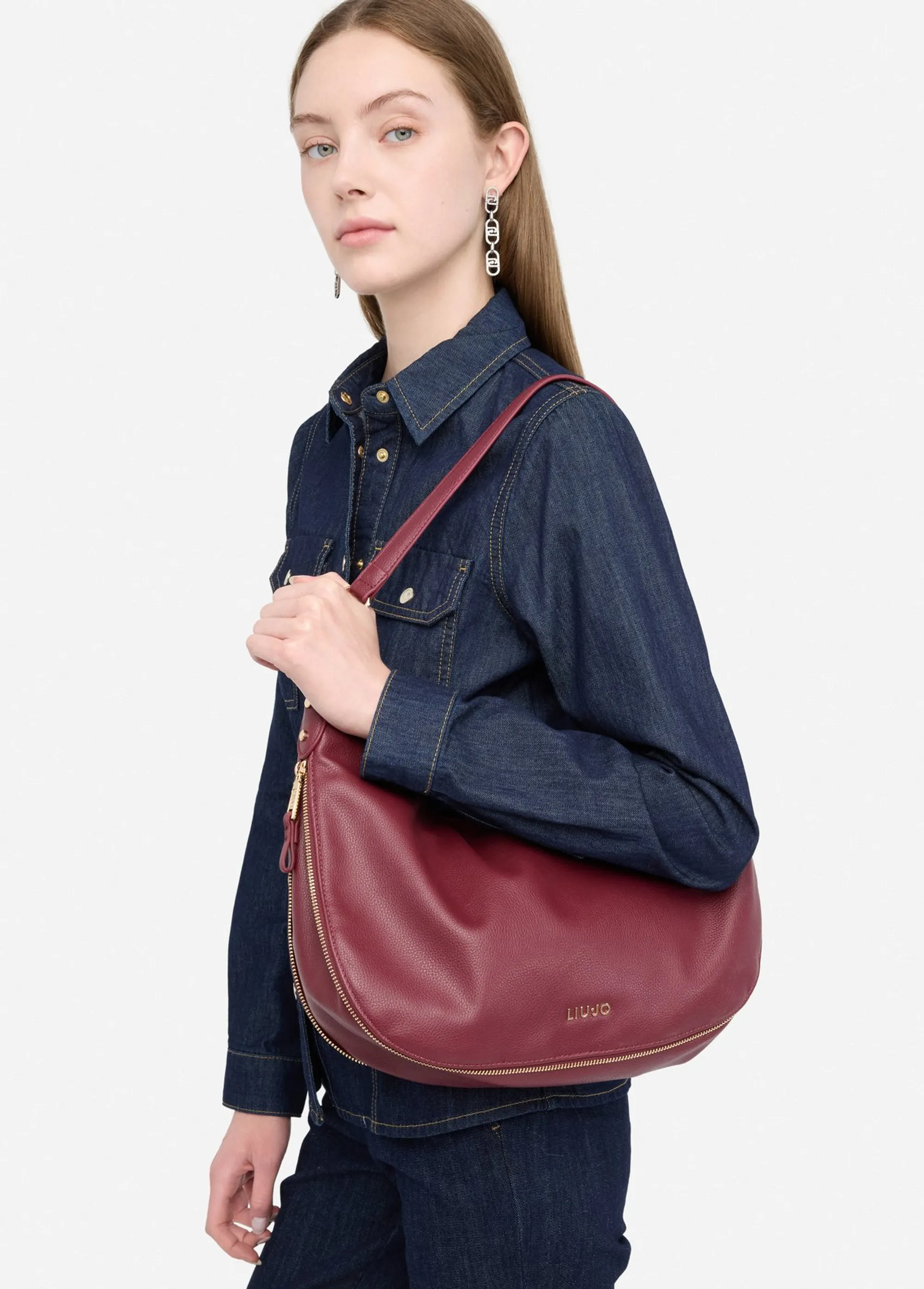 Liujo Accessori Borsa Hobo Grande Bordeaux Af5134E0058 156012