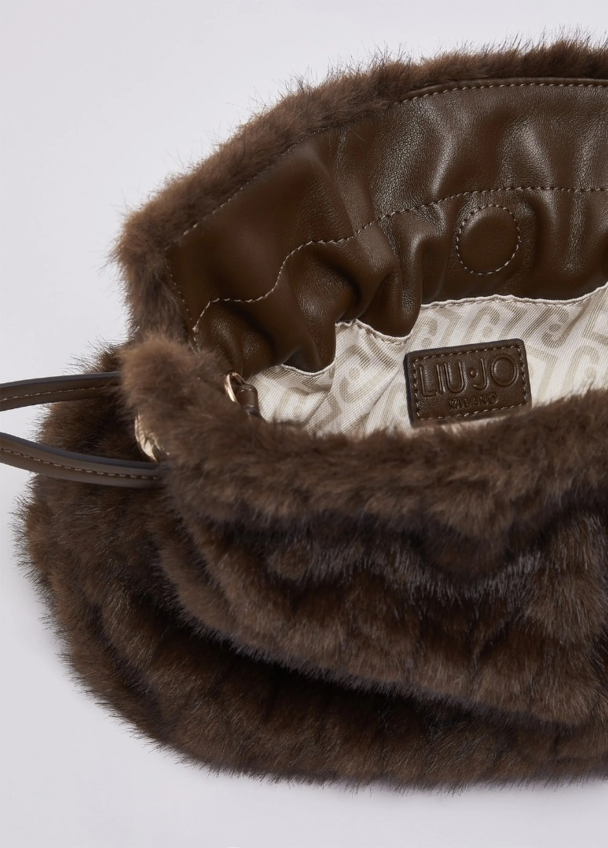 Liujo Accessori Borsa Riccy In Pelliccia Sintetica Marrone Af6099E1168 185373