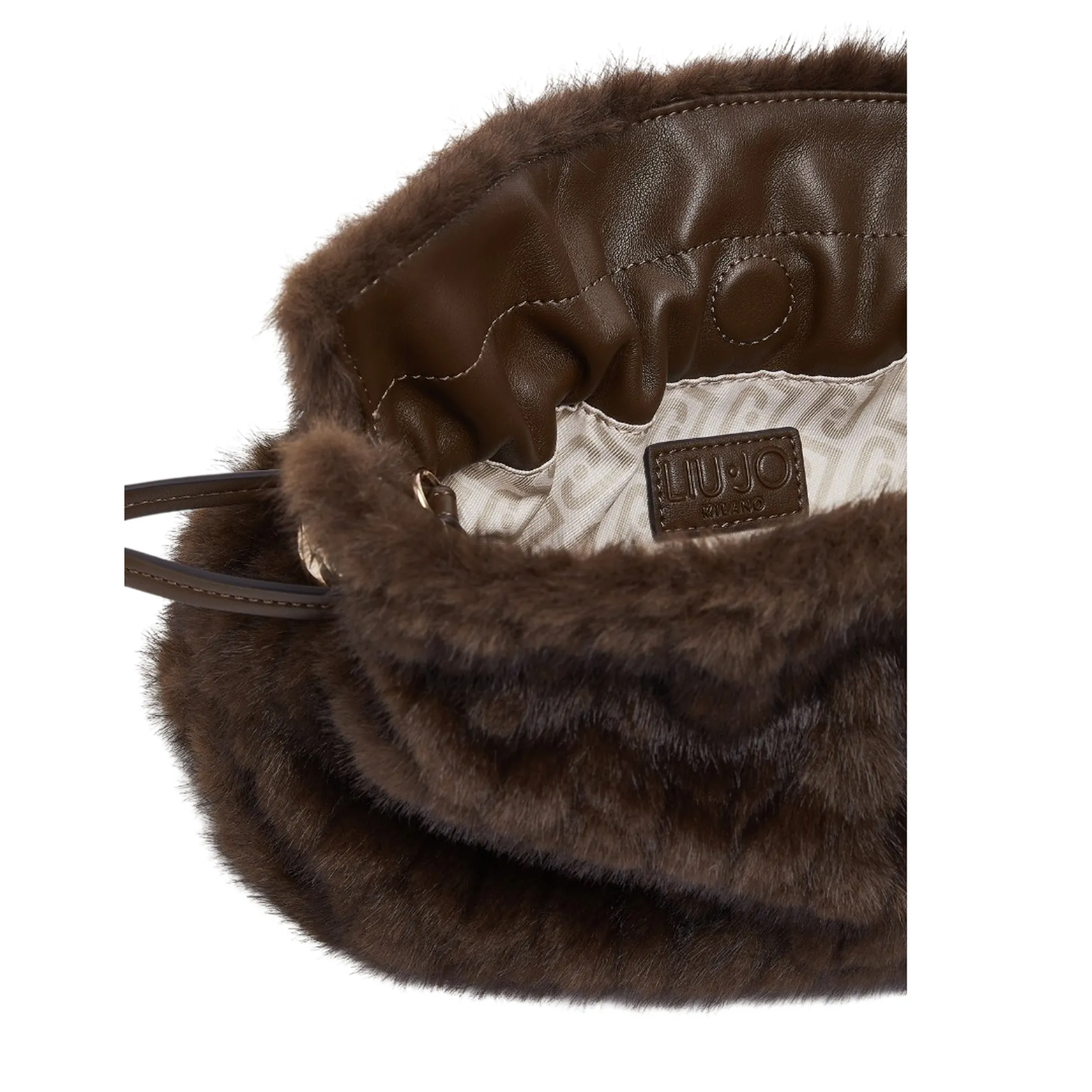 Liujo Accessori Borsa Riccy In Pelliccia Sintetica Marrone Af6099E1168 185797
