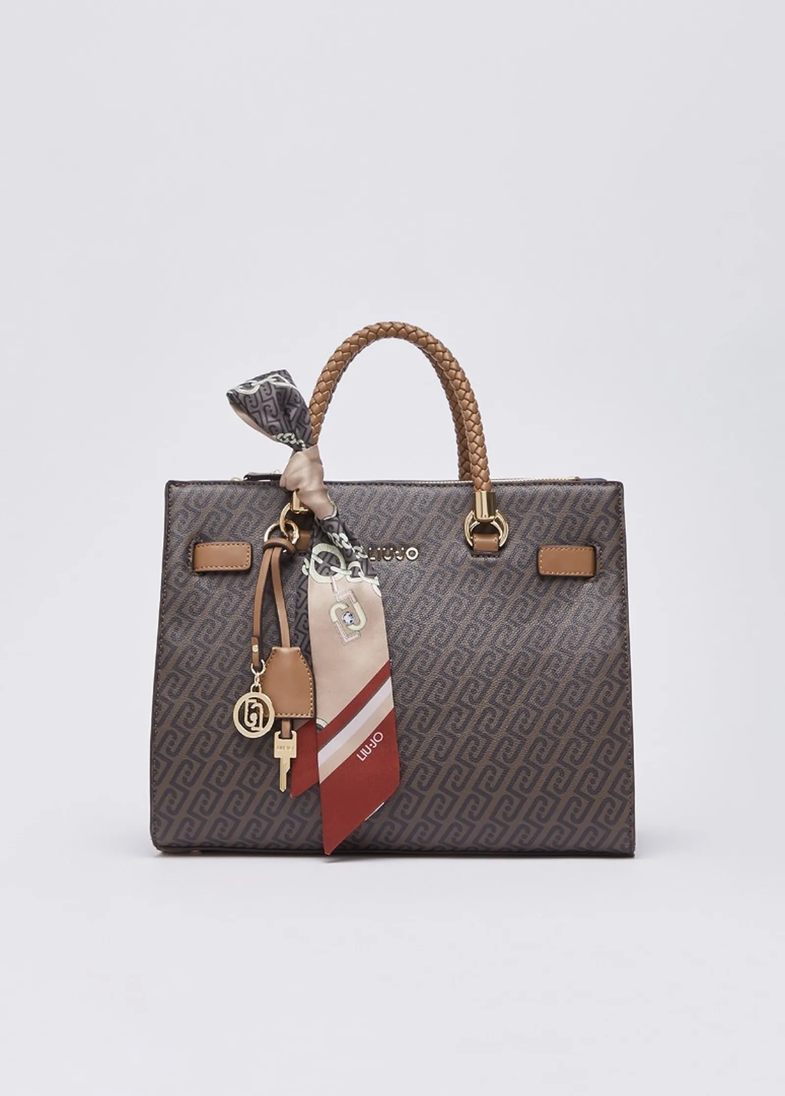 Liujo Accessori Borsa Tote Media Con Foulard Cuoio Af6086E1137 185354