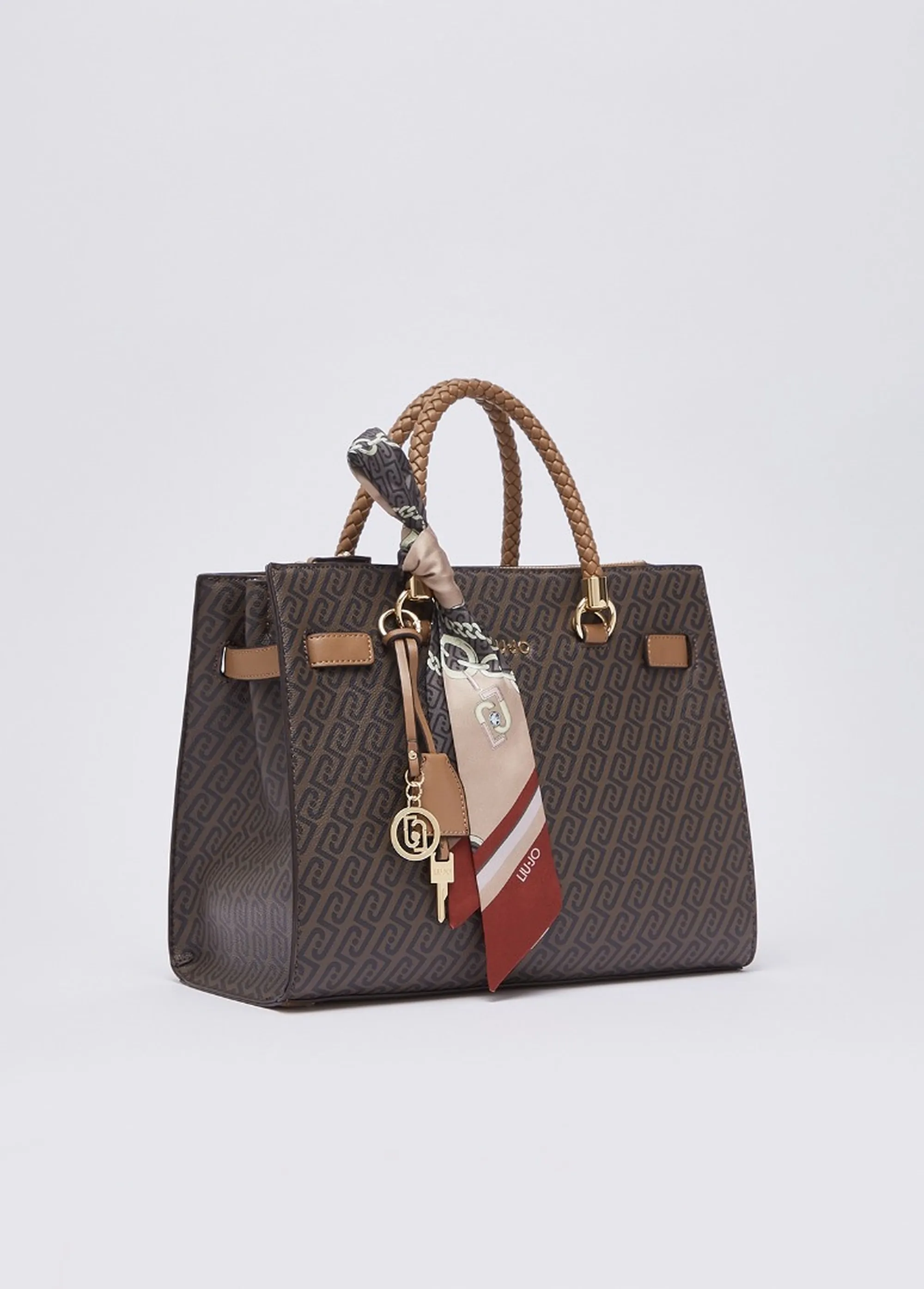 Liujo Accessori Borsa Tote Media Con Foulard Cuoio Af6086E1137 185355