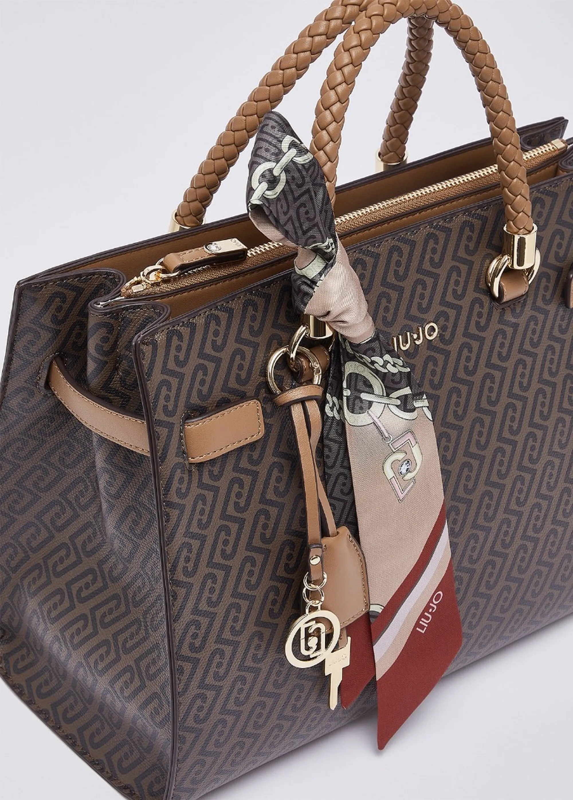 Liujo Accessori Borsa Tote Media Con Foulard Cuoio Af6086E1137 185358