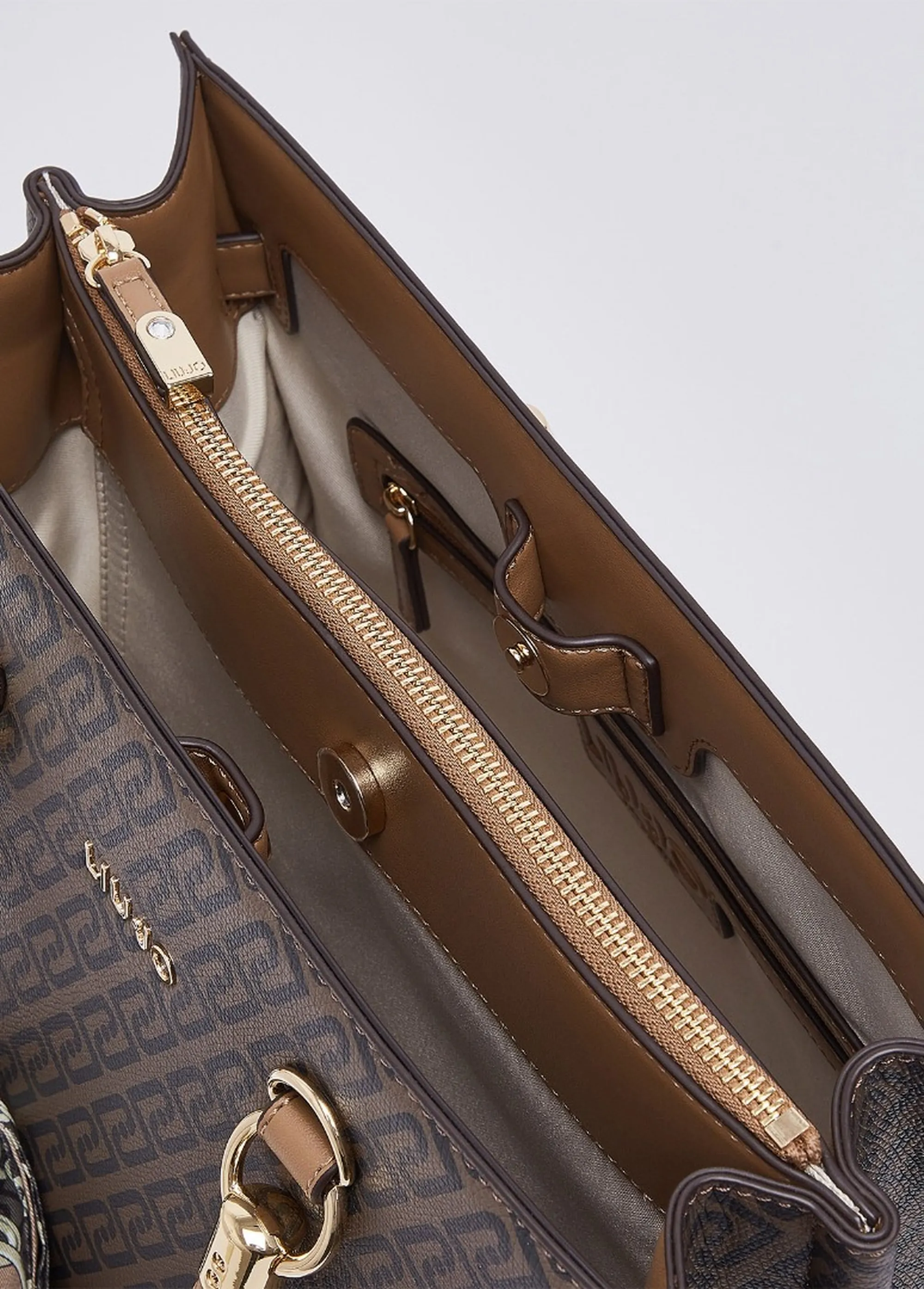 Liujo Accessori Borsa Tote Media Con Foulard Cuoio Af6086E1137 185359