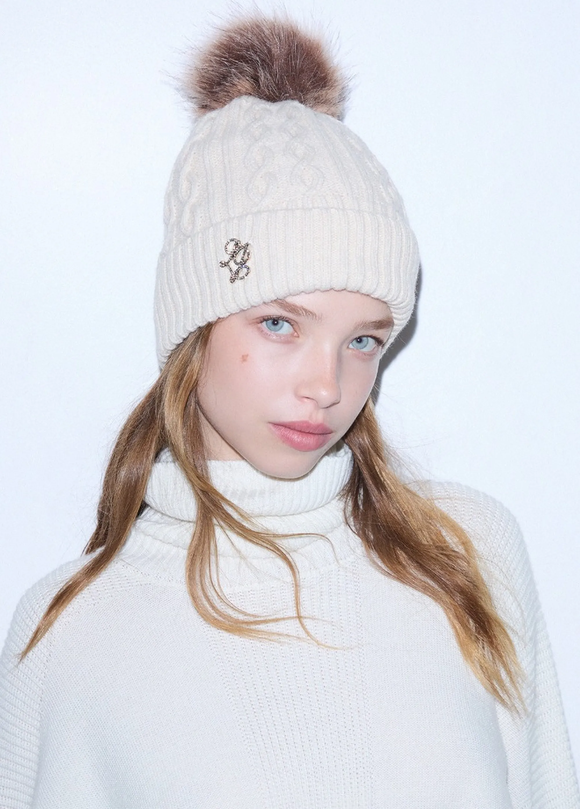 Liujo Accessori B'Knitted Hat With Pom Pom' Butter 2F6008Ma33S 188663