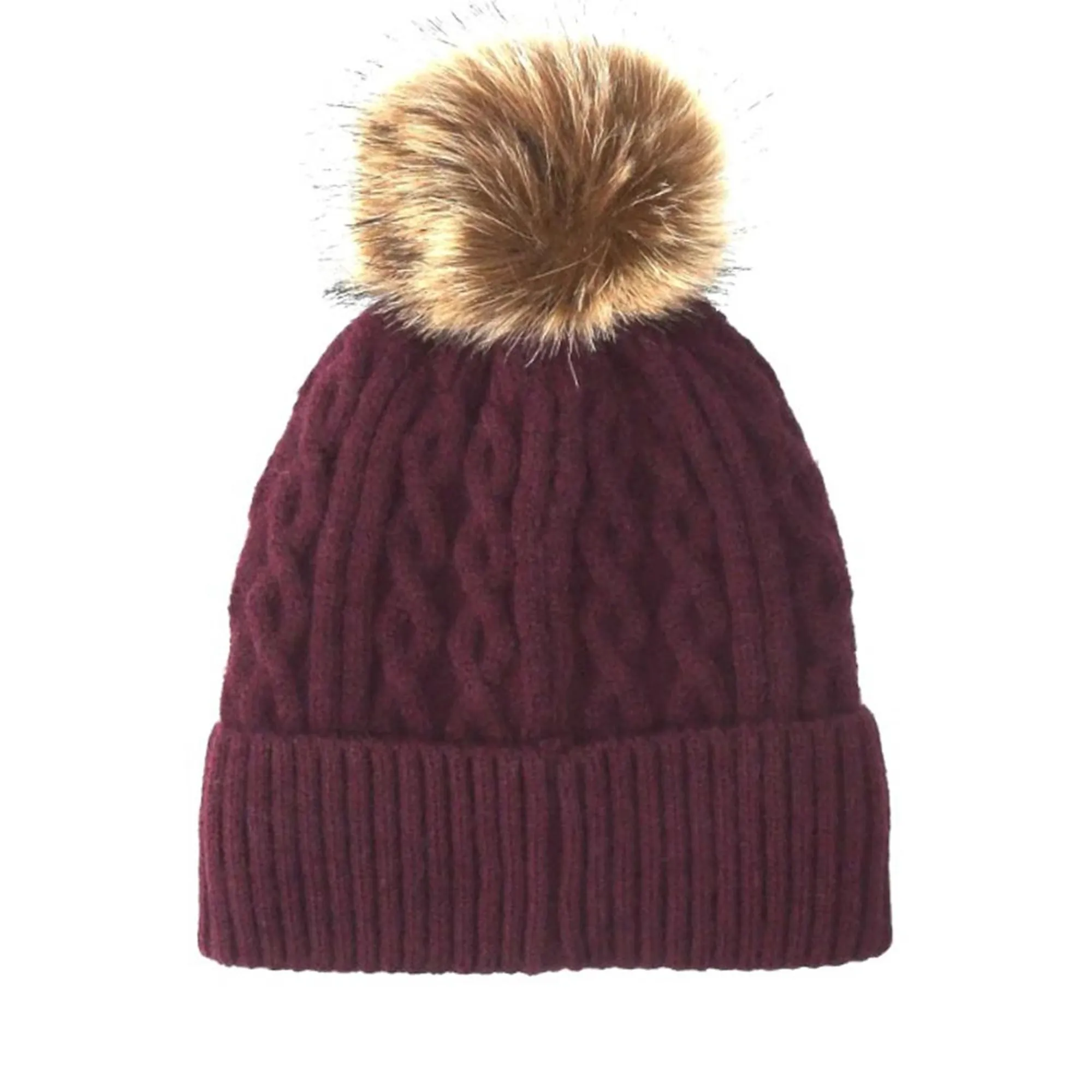 Liujo Accessori Cappello In Maglia Con Ponpon Rosso Scuro 2F6008Ma33S 189667