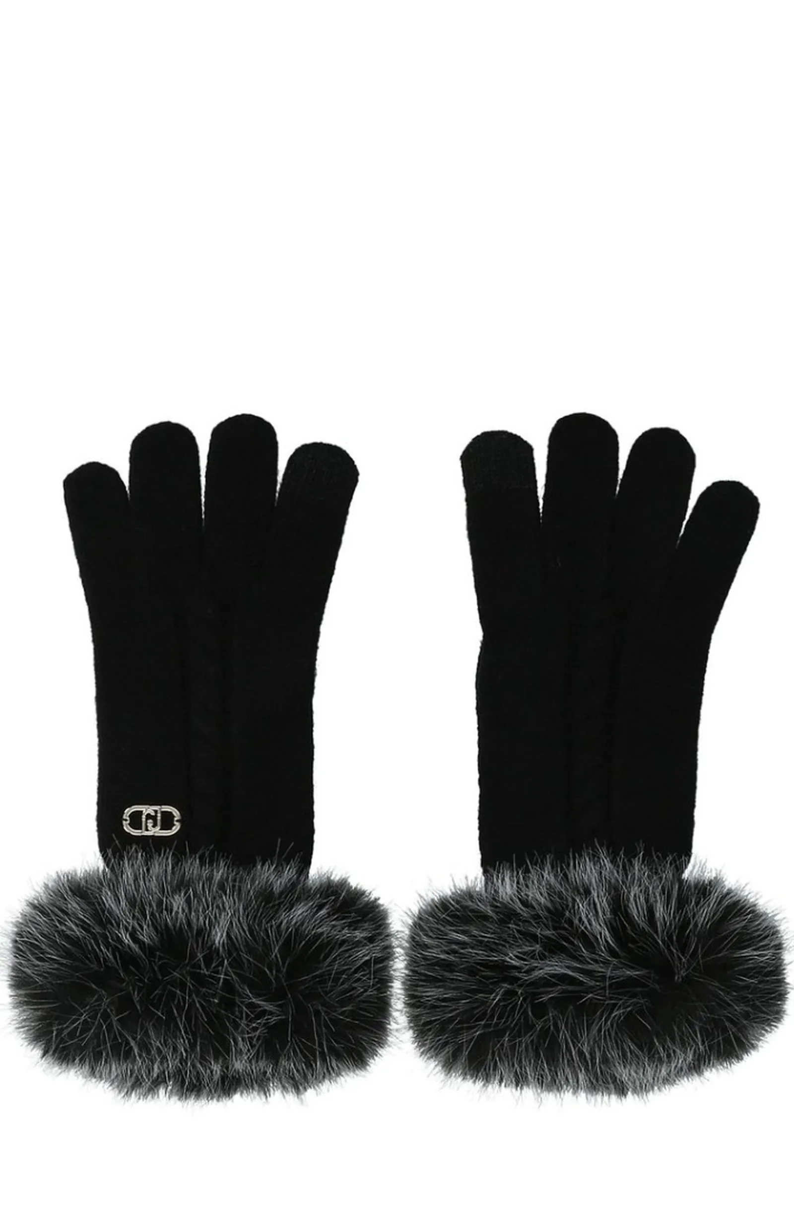 Liujo Accessori Guanti In Maglia Con Finta Pelliccia Nero 2F6055Maa06 188677