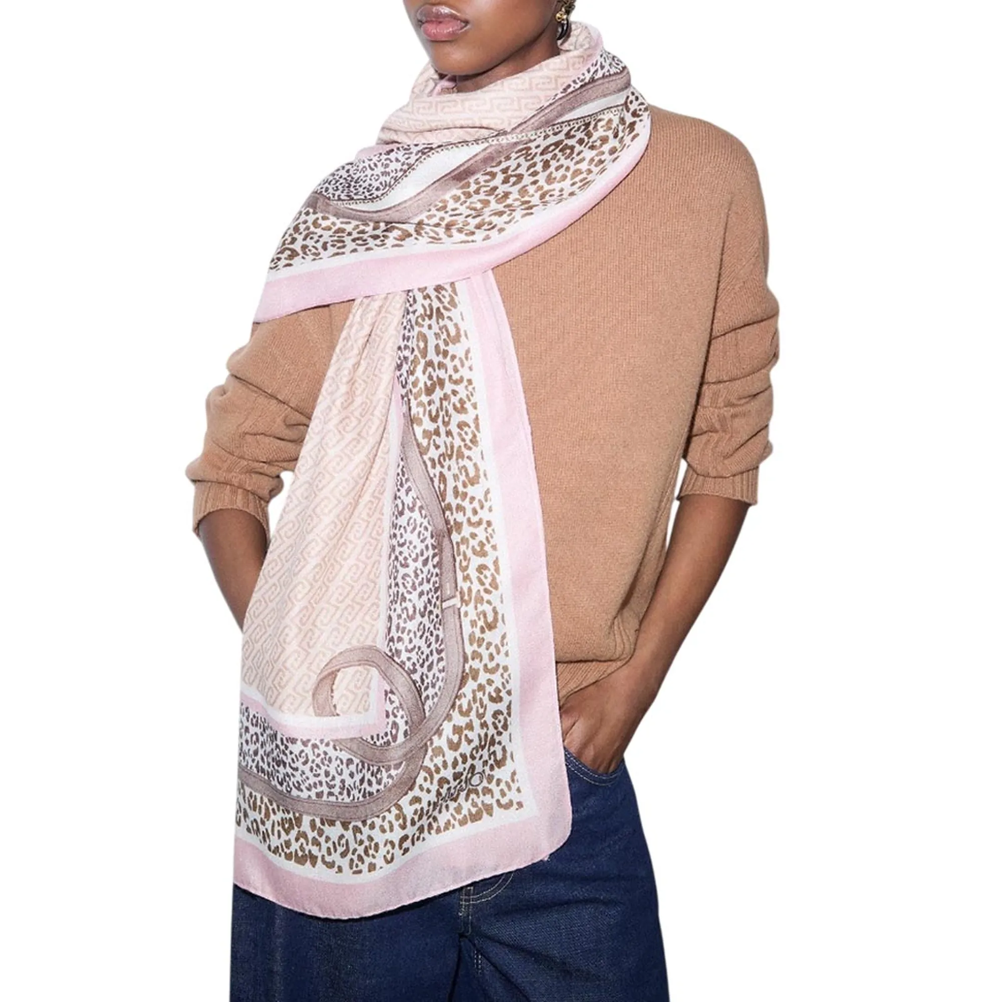 Liujo Accessori Stola Animalier Con Cinturini Beige 2F6063T2745 194886
