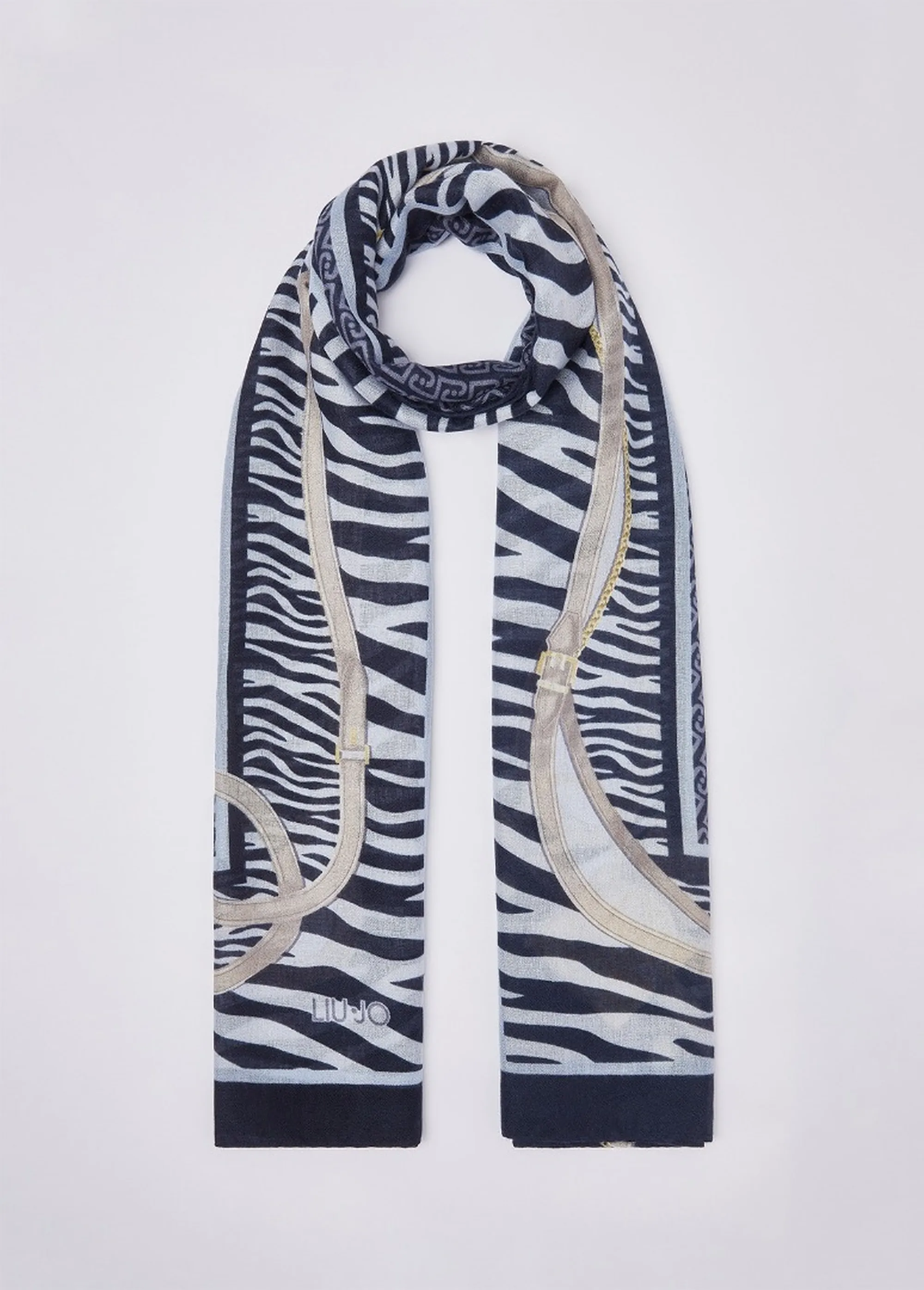 Liujo Accessori Stola Animalier Con Cinturini Blu Scuro 2F6063T2745 185249
