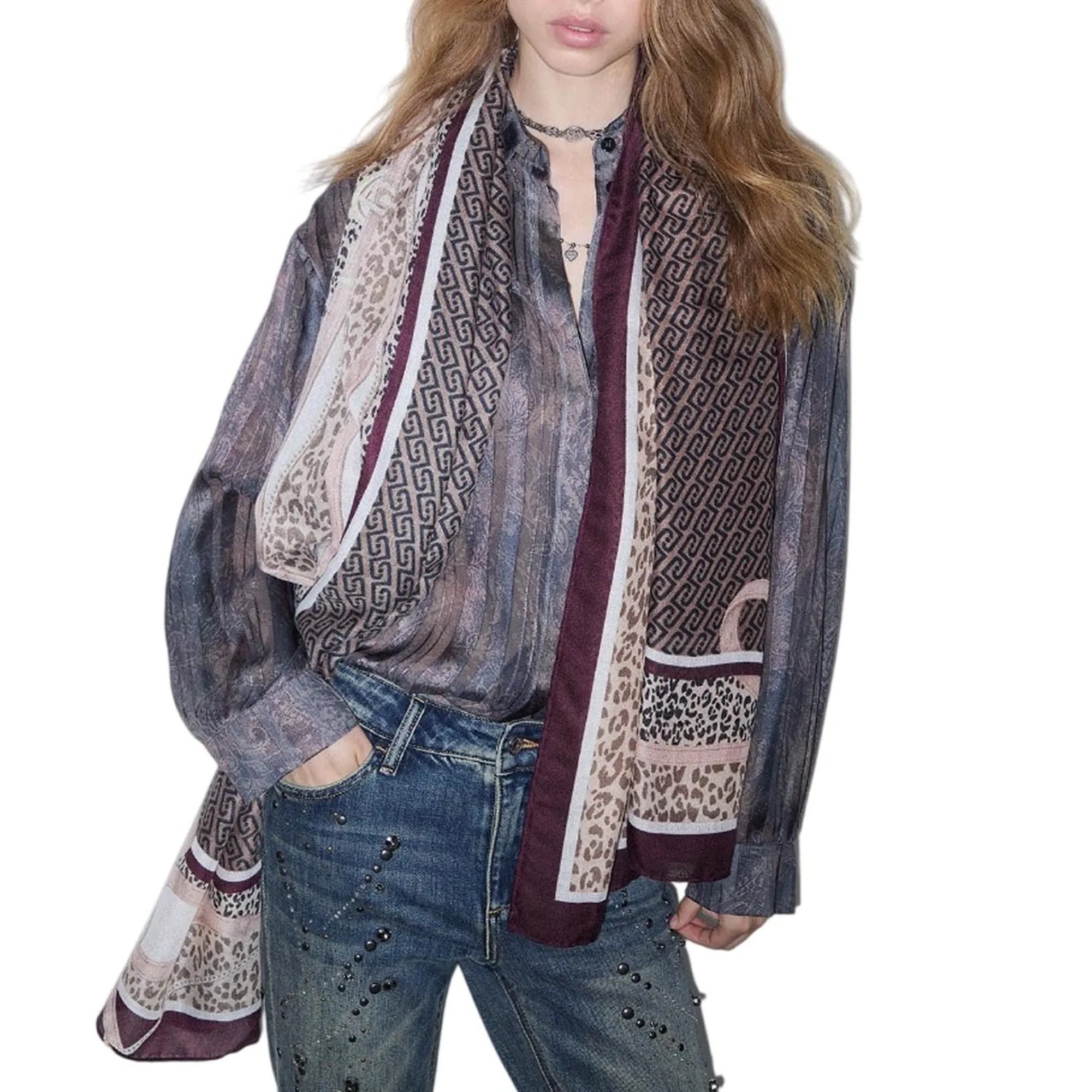 Liujo Accessori Stola Animalier Con Cinturini Bordeaux 2F6063T2745 194894