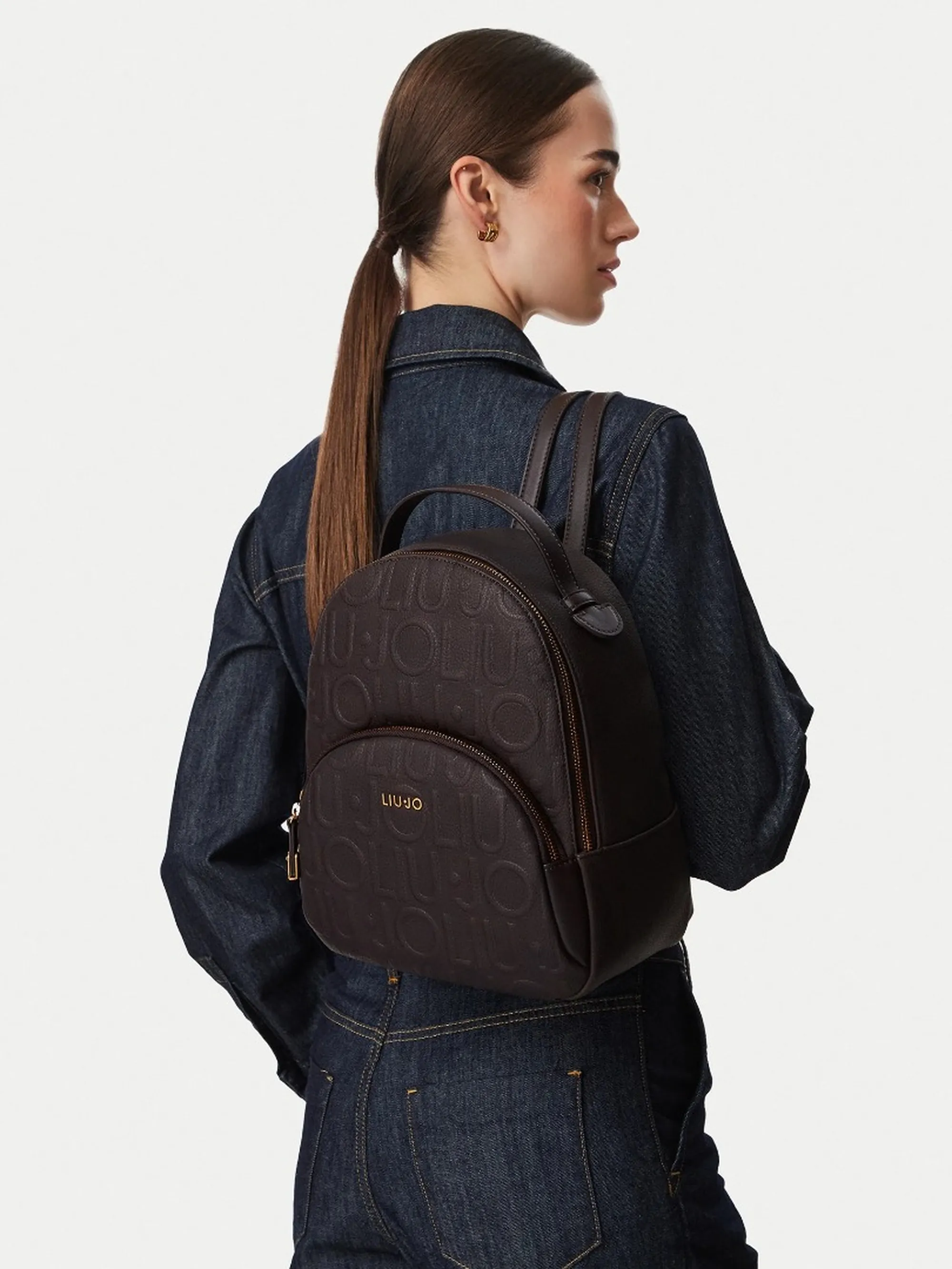 Liujo Accessori B'Liujo Monogram Backpack' Dark Brown Af6209E1139 185441