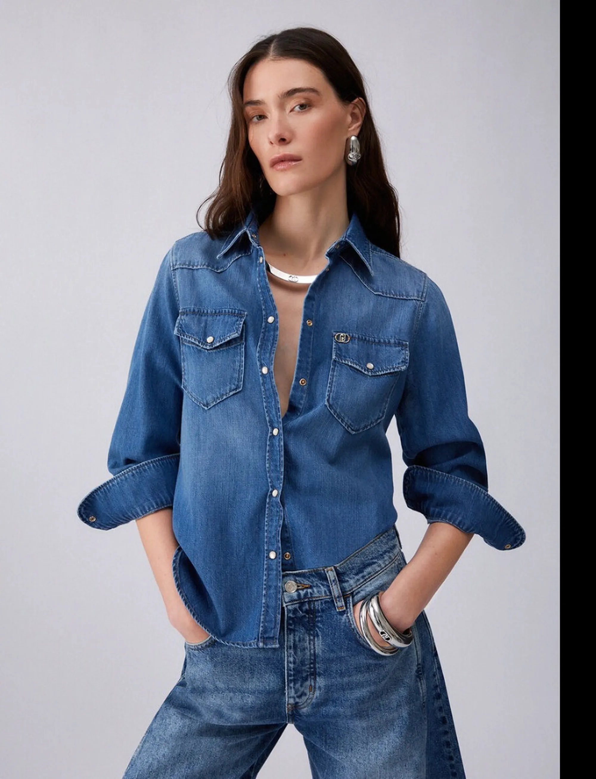 Liujo Denim Camicia Denim Ua6339D4851 174431