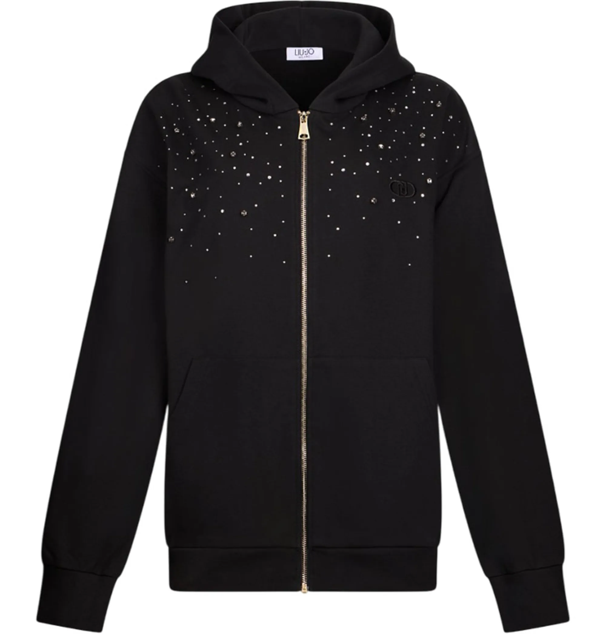 Liujo Denim B'Cotton Sweatshirt With Rhinestone' Black Uf5253F0873 156499