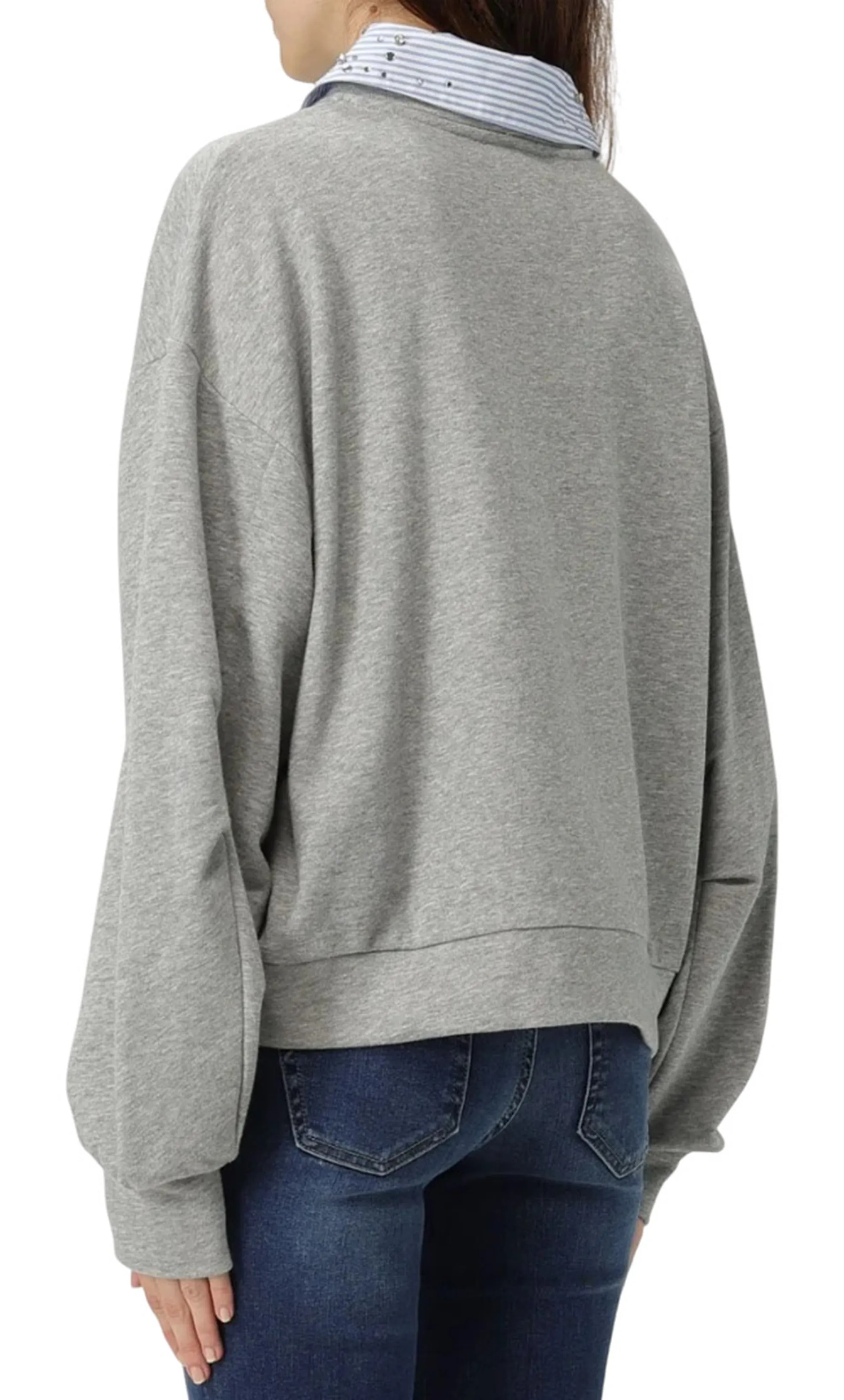 Liujo Denim B'Liujo Crew Neck Sweatshirt' Grey Uf5254F0873 156489