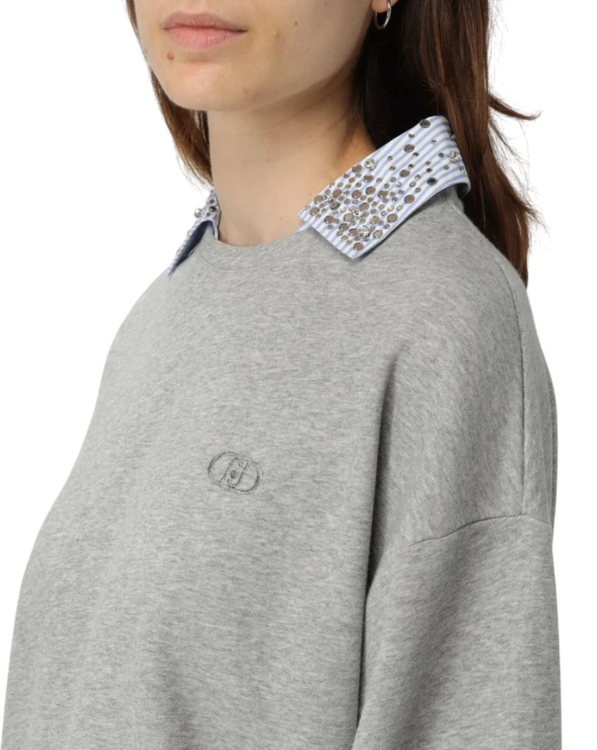 Liujo Denim B'Liujo Crew Neck Sweatshirt' Grey Uf5254F0873 156490
