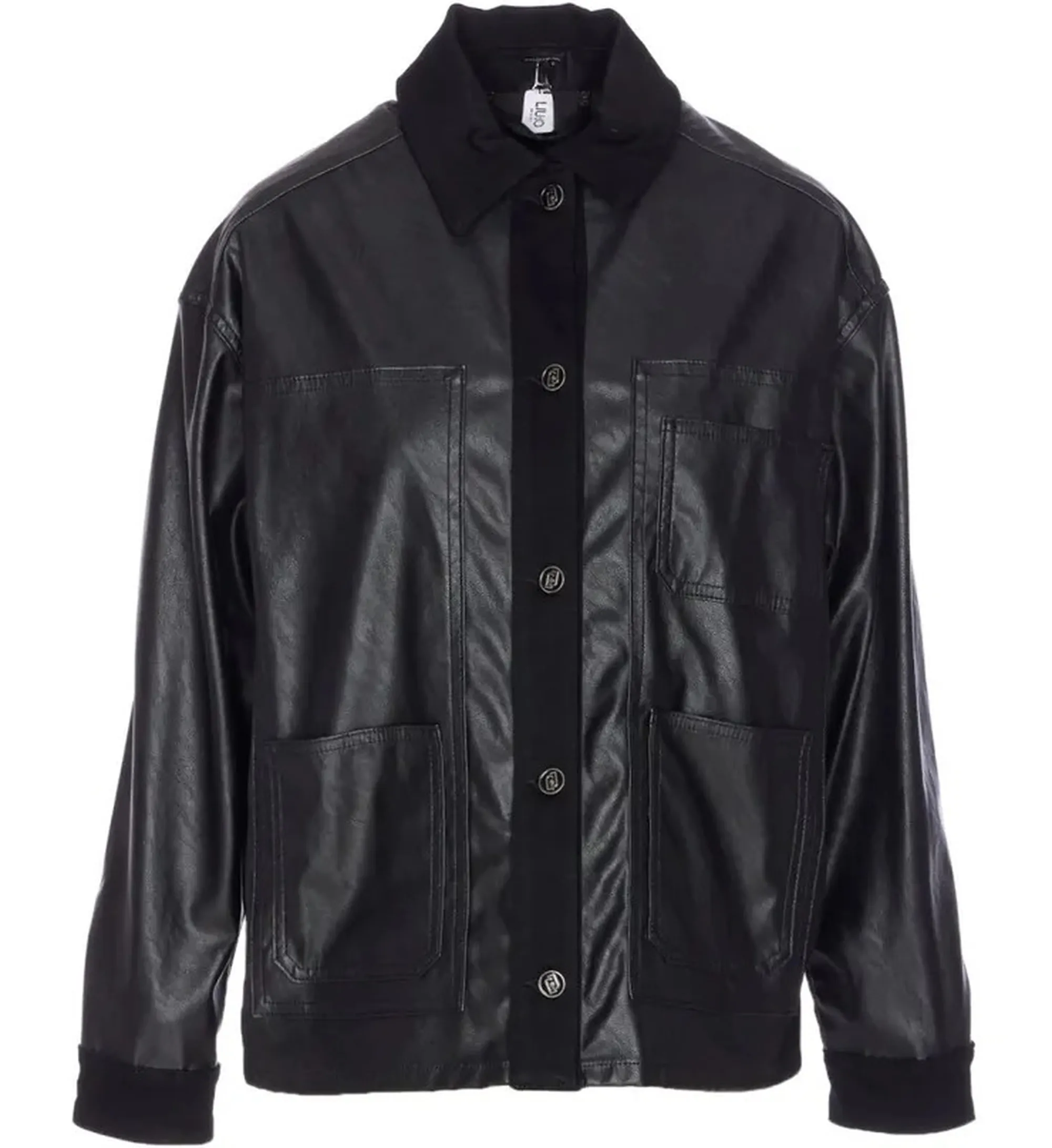 Liujo Denim B'Eco Leather Jacket' Black Uf5089E0747 159029