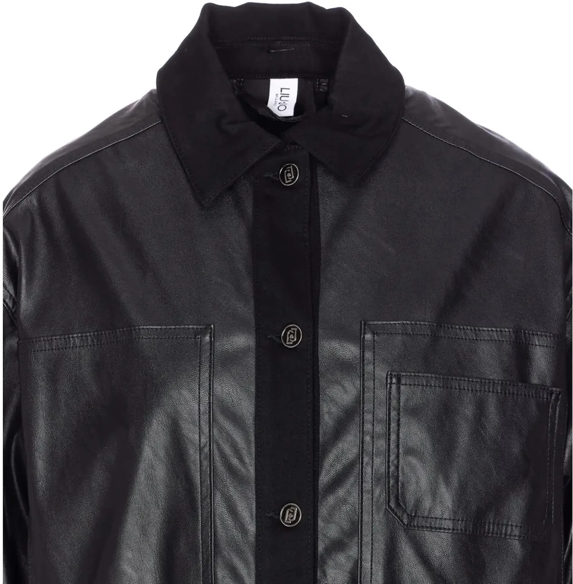 Liujo Denim B'Eco Leather Jacket' Black Uf5089E0747 159030