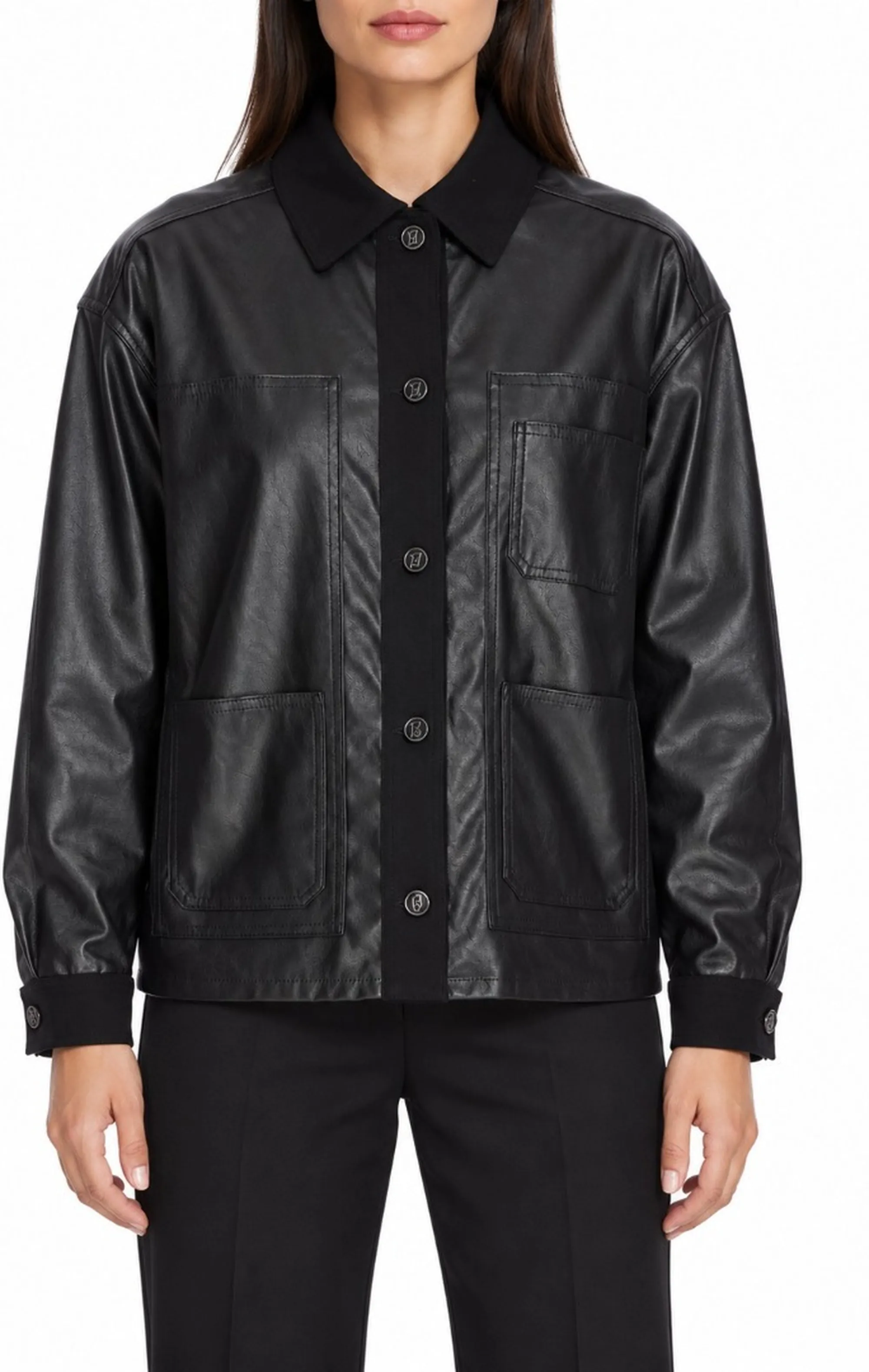 Liujo Denim Giubbino In Eco Pelle Nero Uf5089E0747 199971