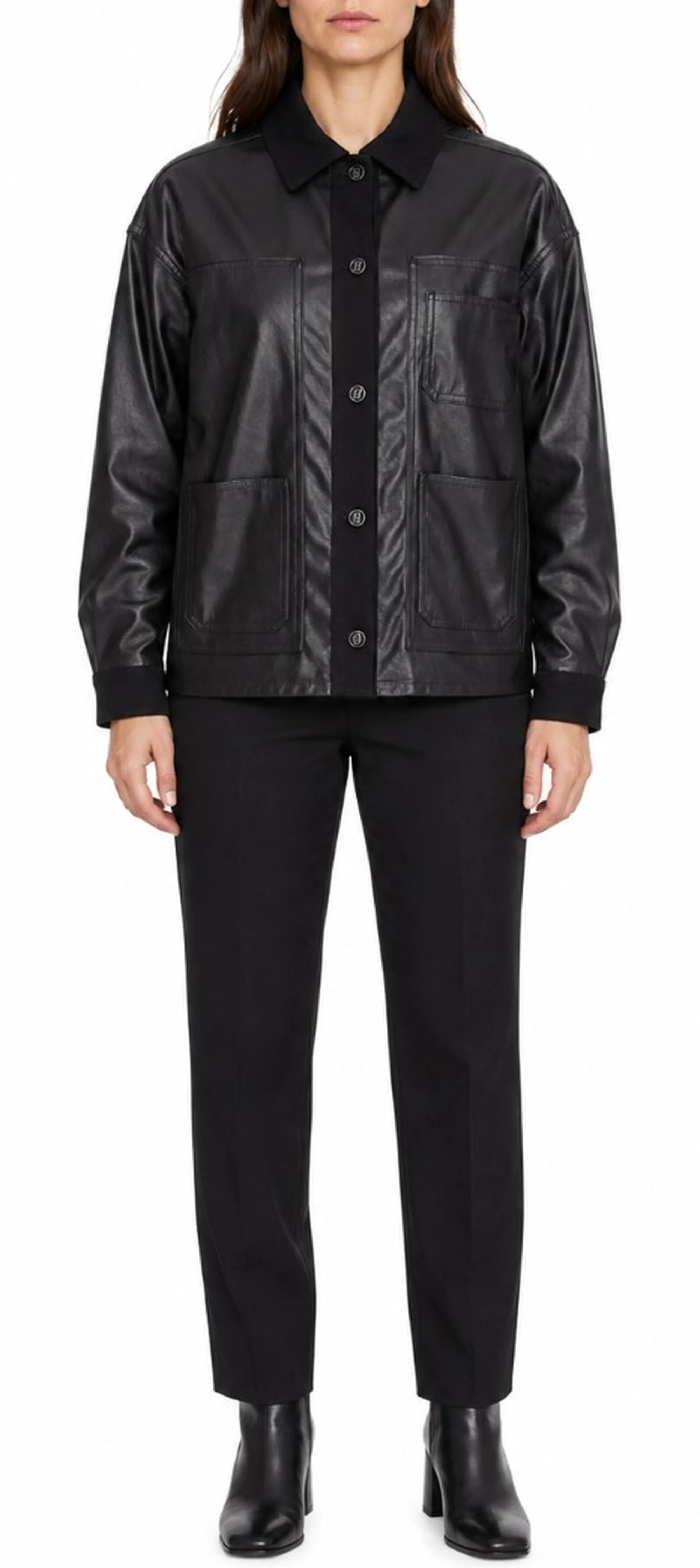 Liujo Denim Giubbino In Eco Pelle Nero Uf5089E0747 199973
