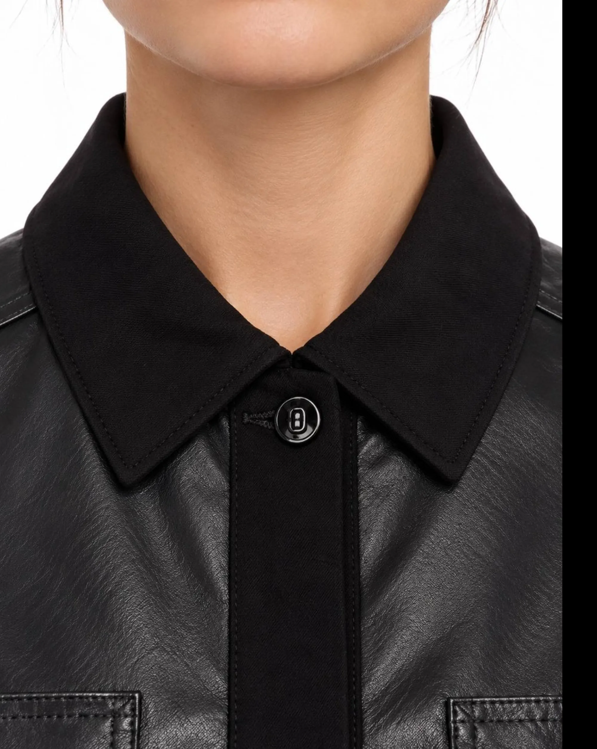 Liujo Denim Giubbino In Eco Pelle Nero Uf5089E0747 199974