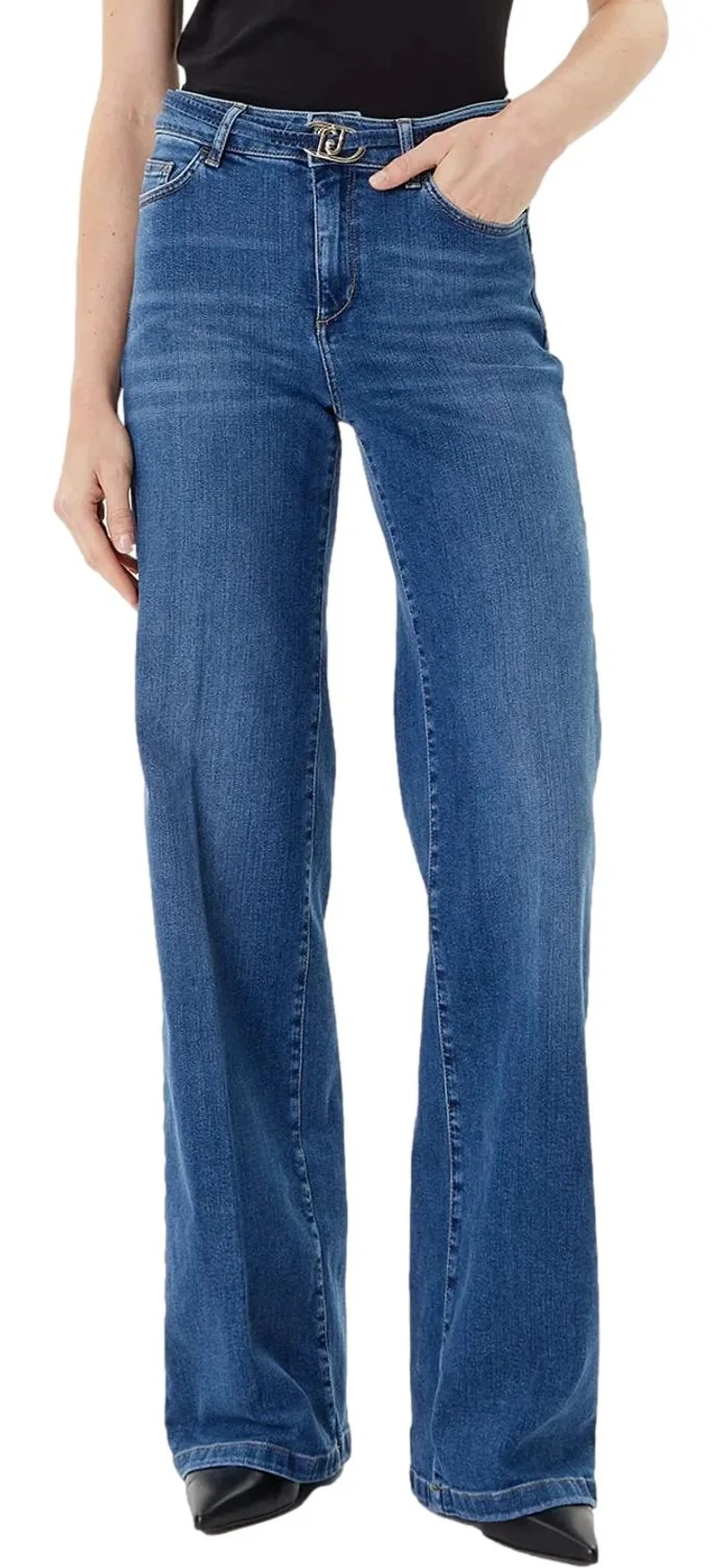 Liujo Denim B'Flare Jeans Whit Belt' Light Denim Uf5100D0264 156452