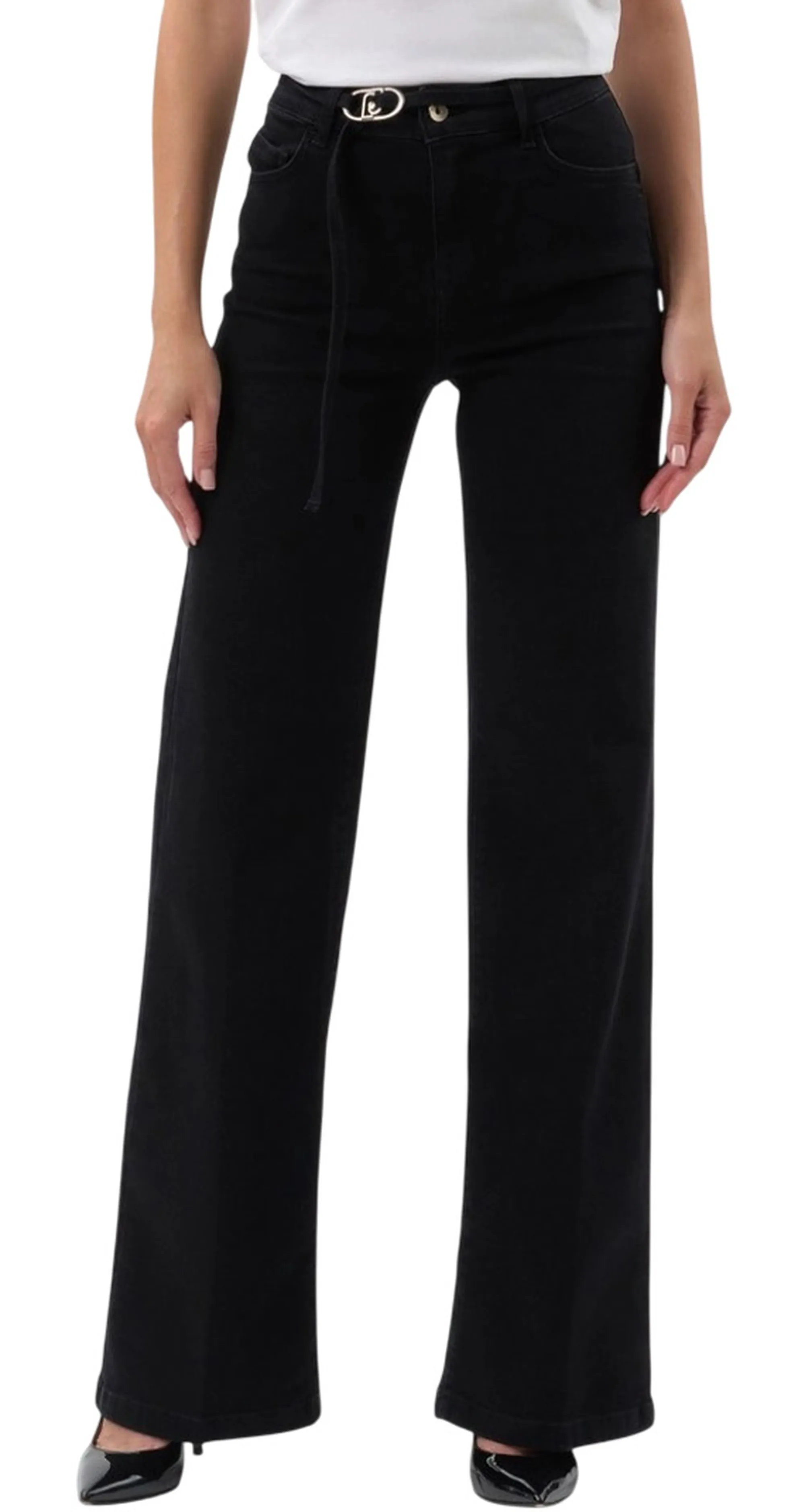 Liujo Denim B'Liujo Flare Waist Jeans' Black Denim Uf6088D0264 185676