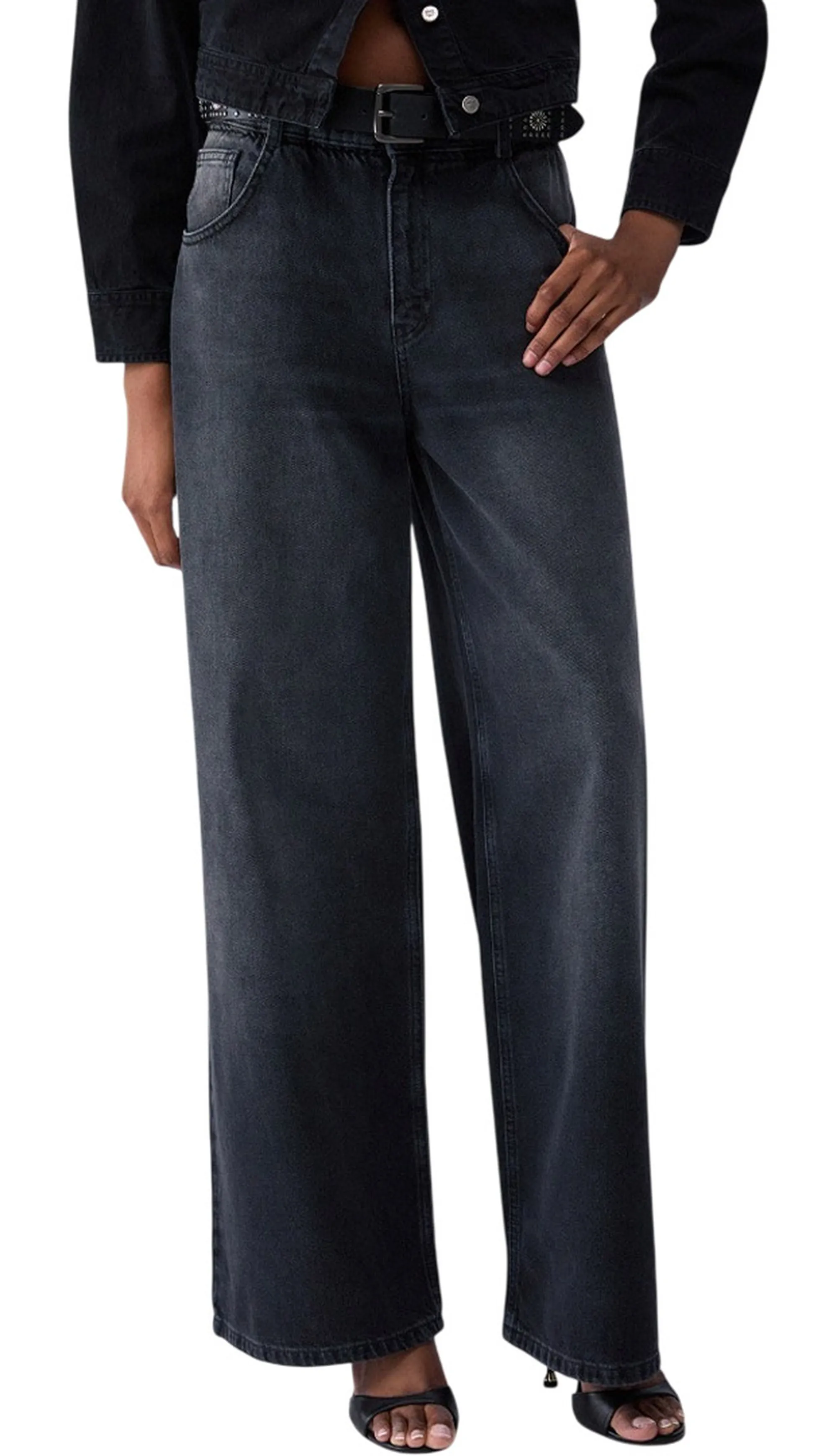 Liujo Denim B'Liujo Flare Waist Jeans' Black Denim Uf6186D0370 185689