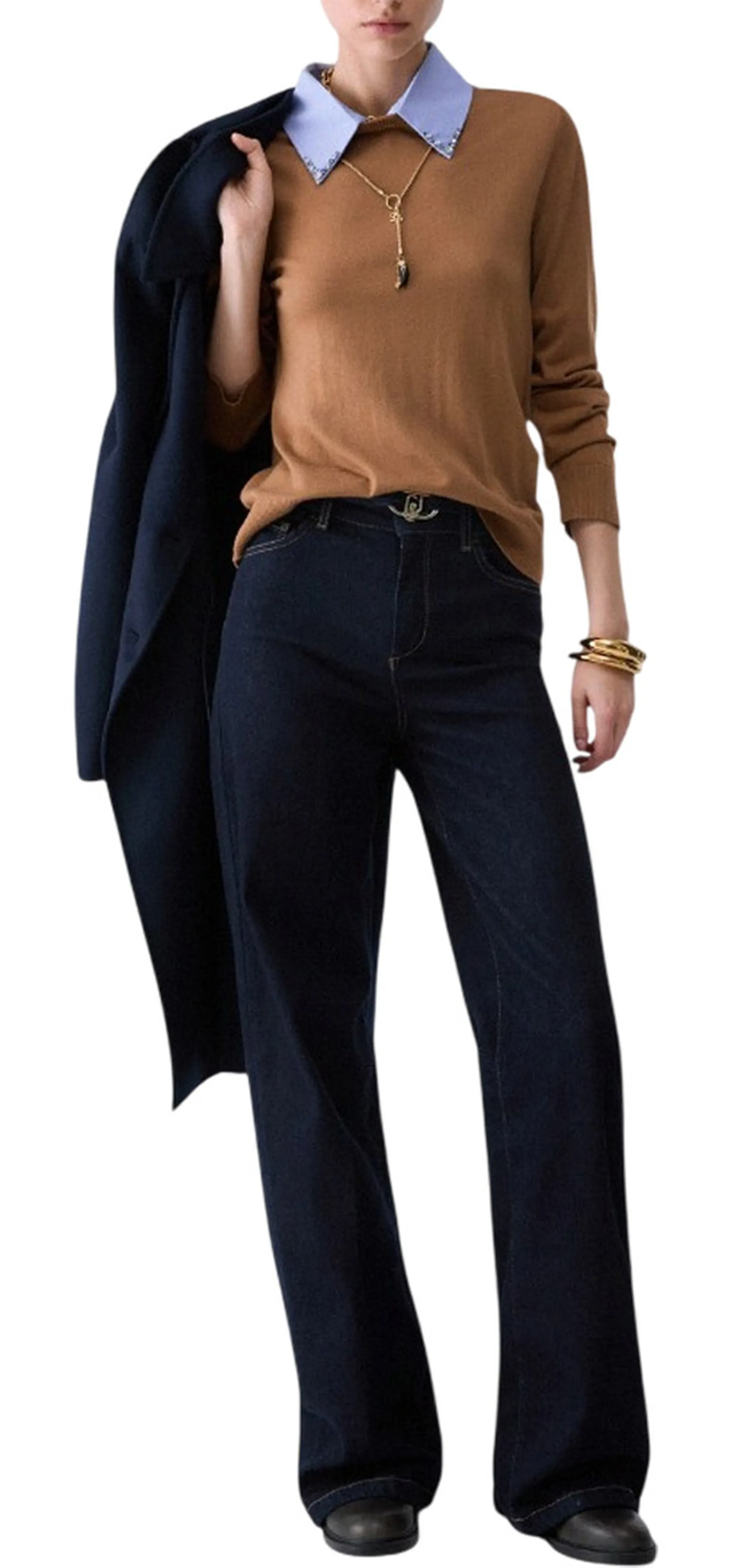 Liujo Denim B'Liujo Flare Waist Jeans' Dark Denim Uf6088D0264 185681