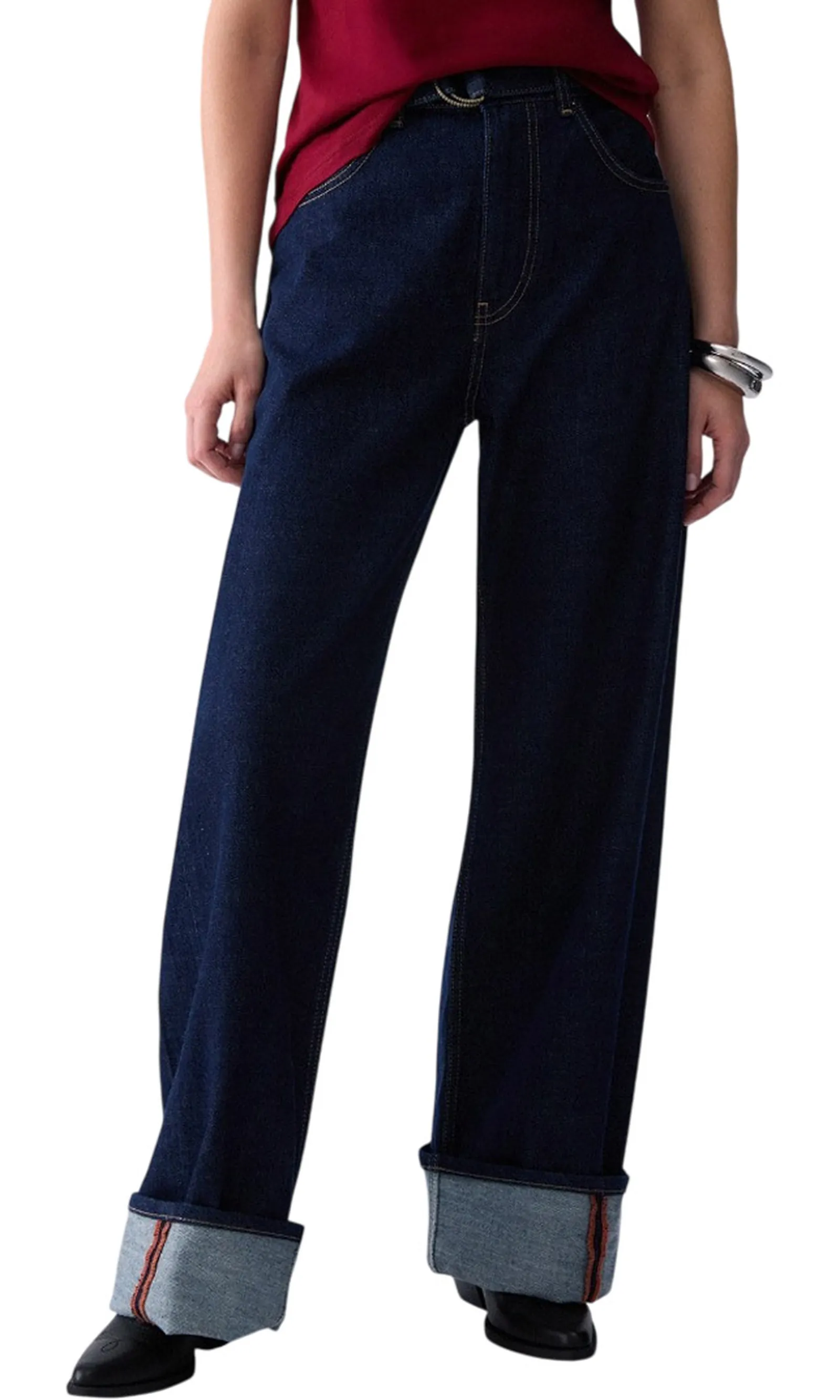 Liujo Denim Jeans Flare Con Risvolto Liujo Denim Blu Uf6161D4854 185685