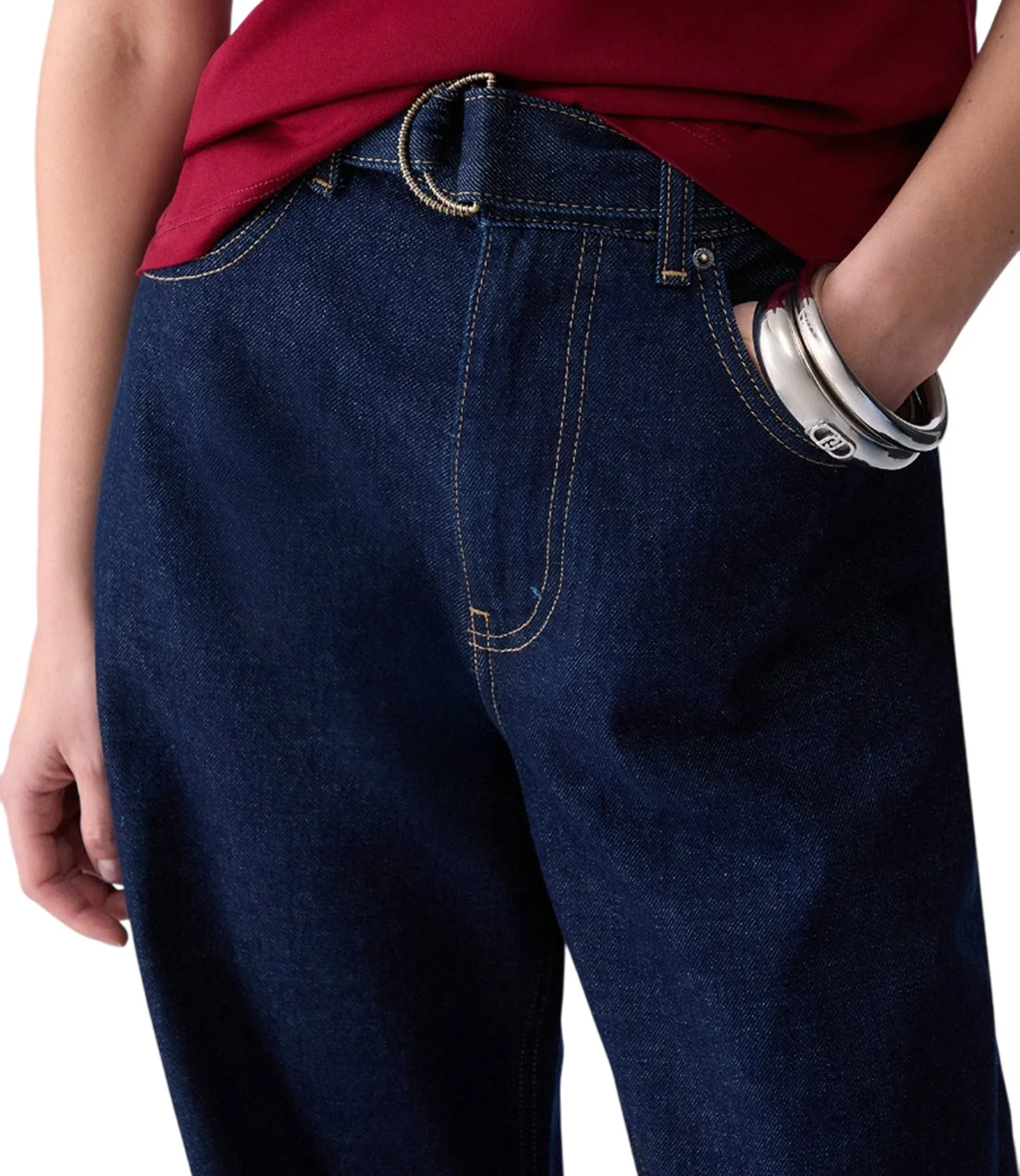 Liujo Denim B'Liujo Flare Jeans With Cuffs' Blue Denim Uf6161D4854 185688