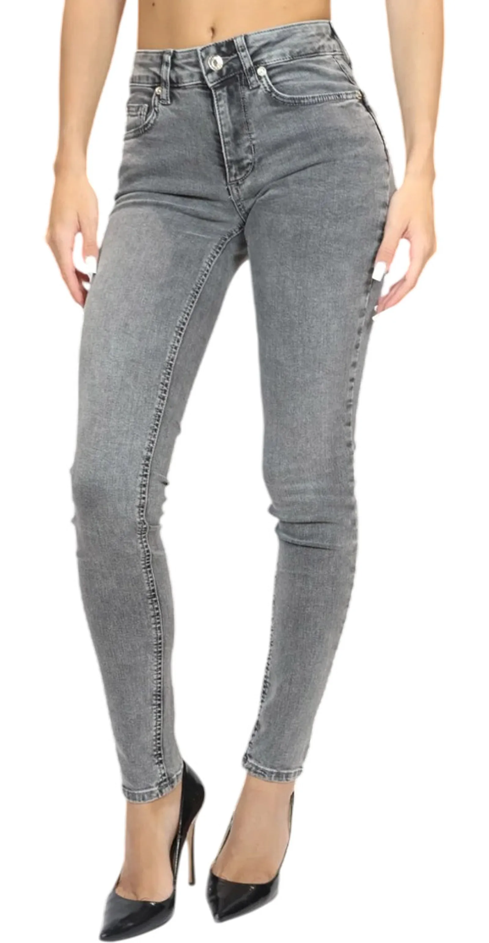 Liujo Denim Jeans Skinny Amazing Fit Denim Grigio Uf6002D0357 195240